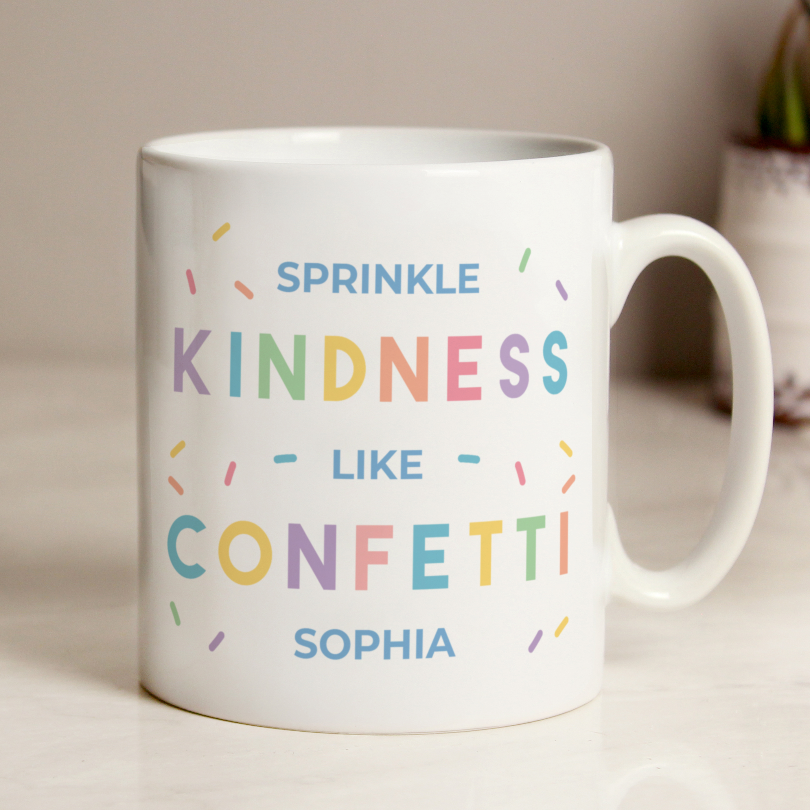 Personalised Kindness Like Confetti Ceramic Mug
