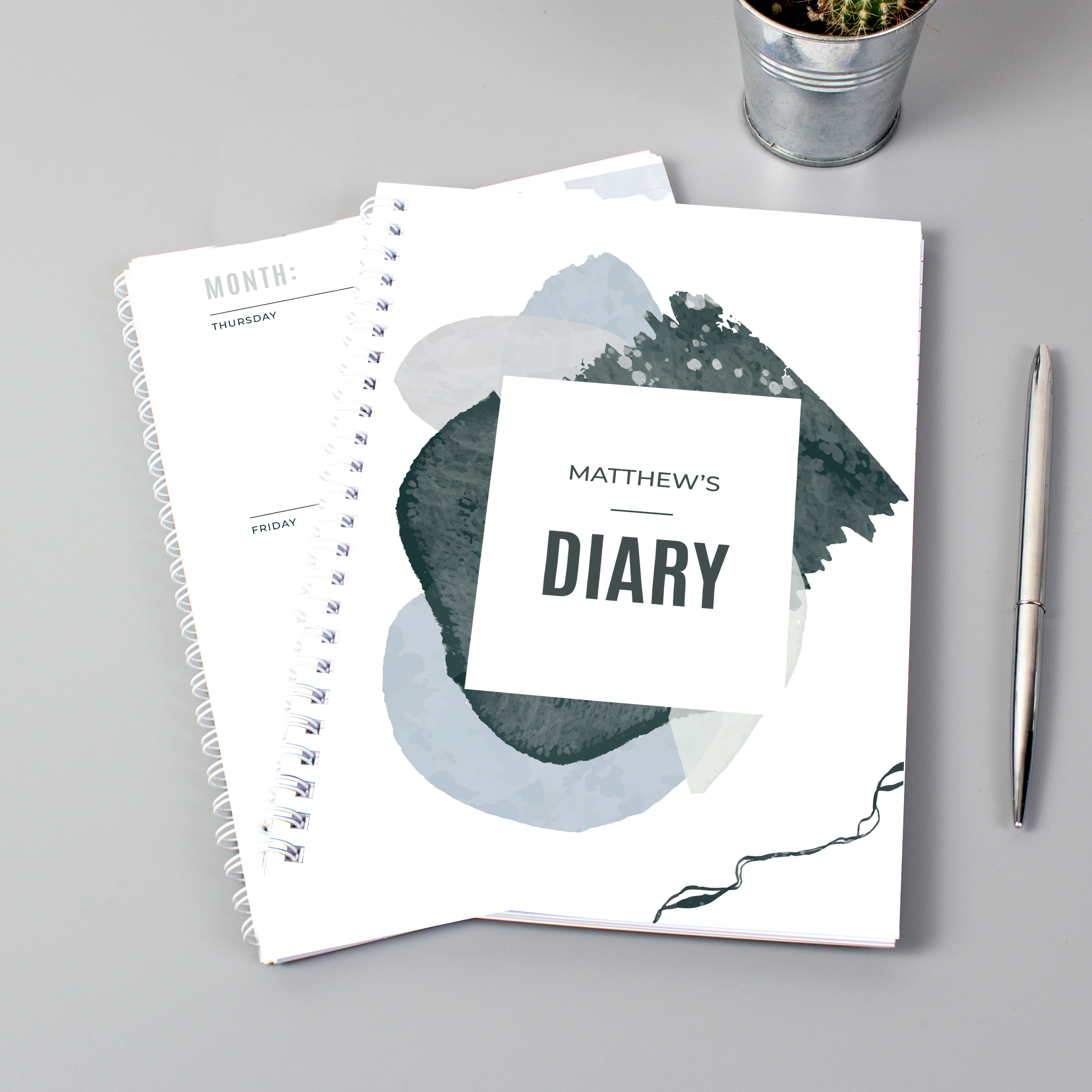 Personalised Abstract A5 Diary | Custom Name Softback Planner