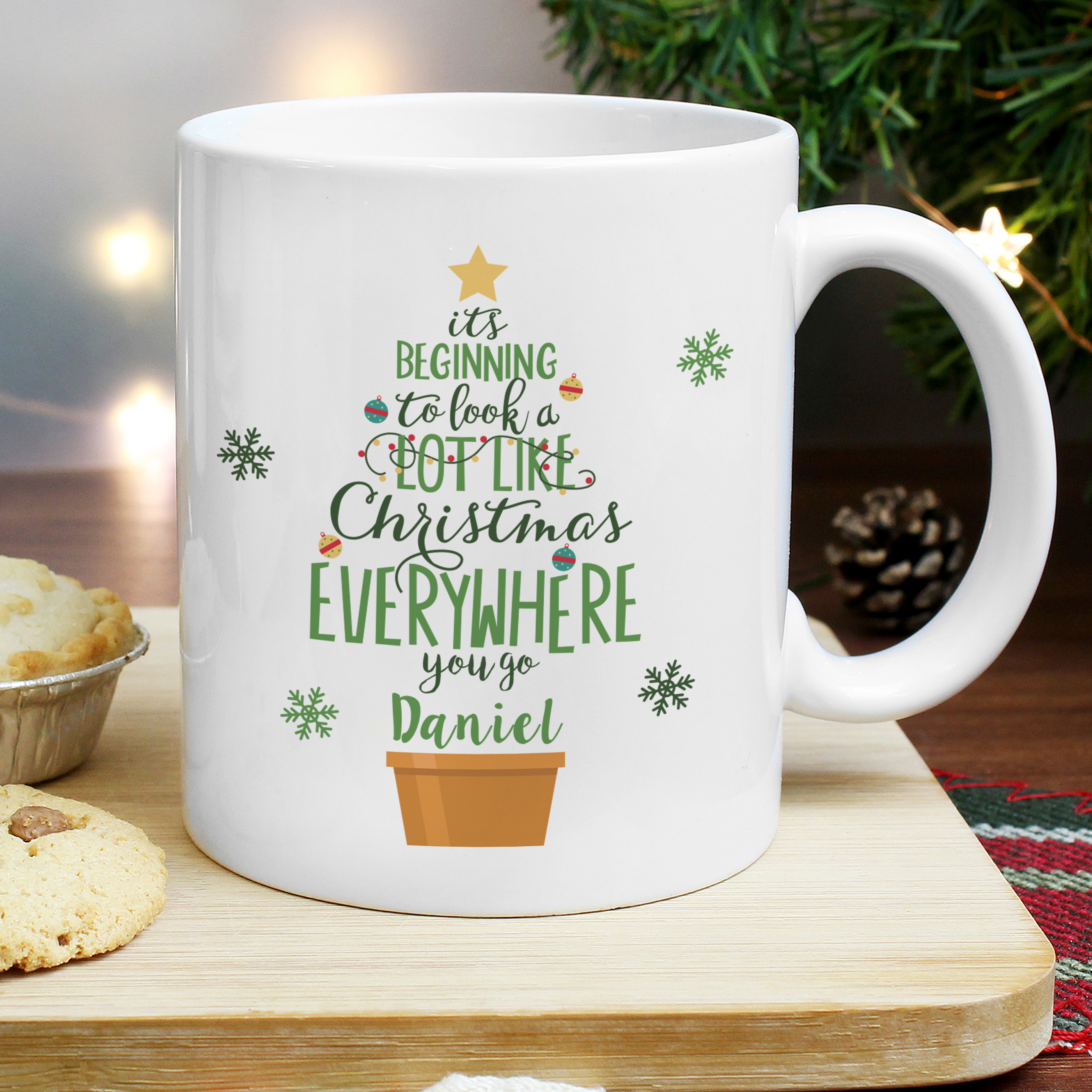 Personalised 'It's Beginning To Look A Lot Like Christmas' Mug