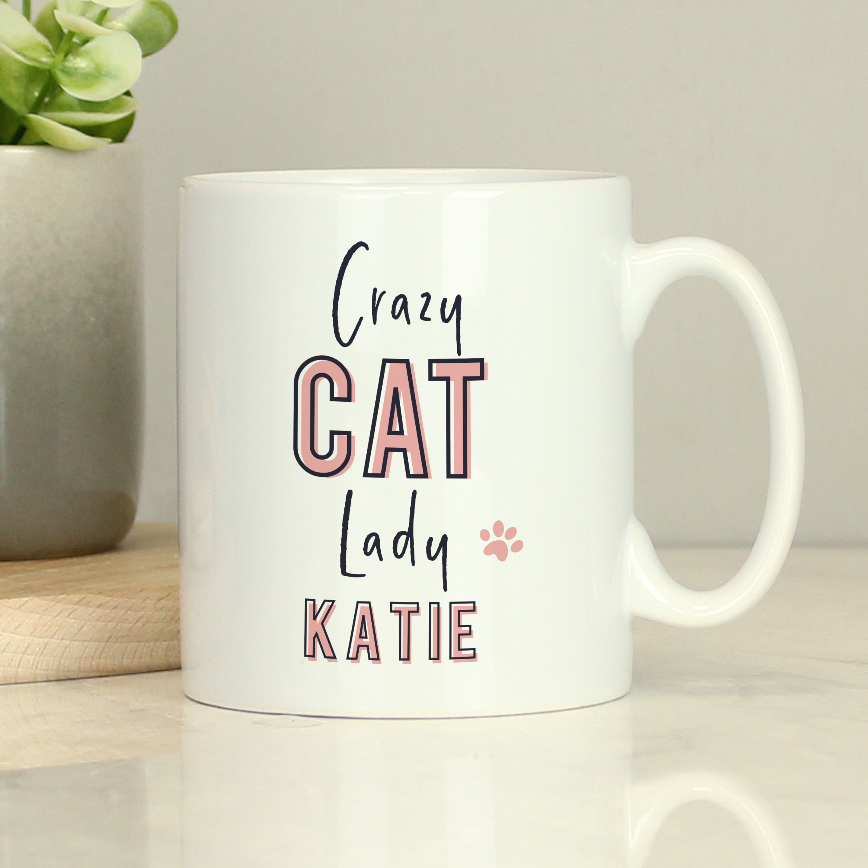 Personalised Crazy Cat Lady Mug - Custom Ceramic Gift