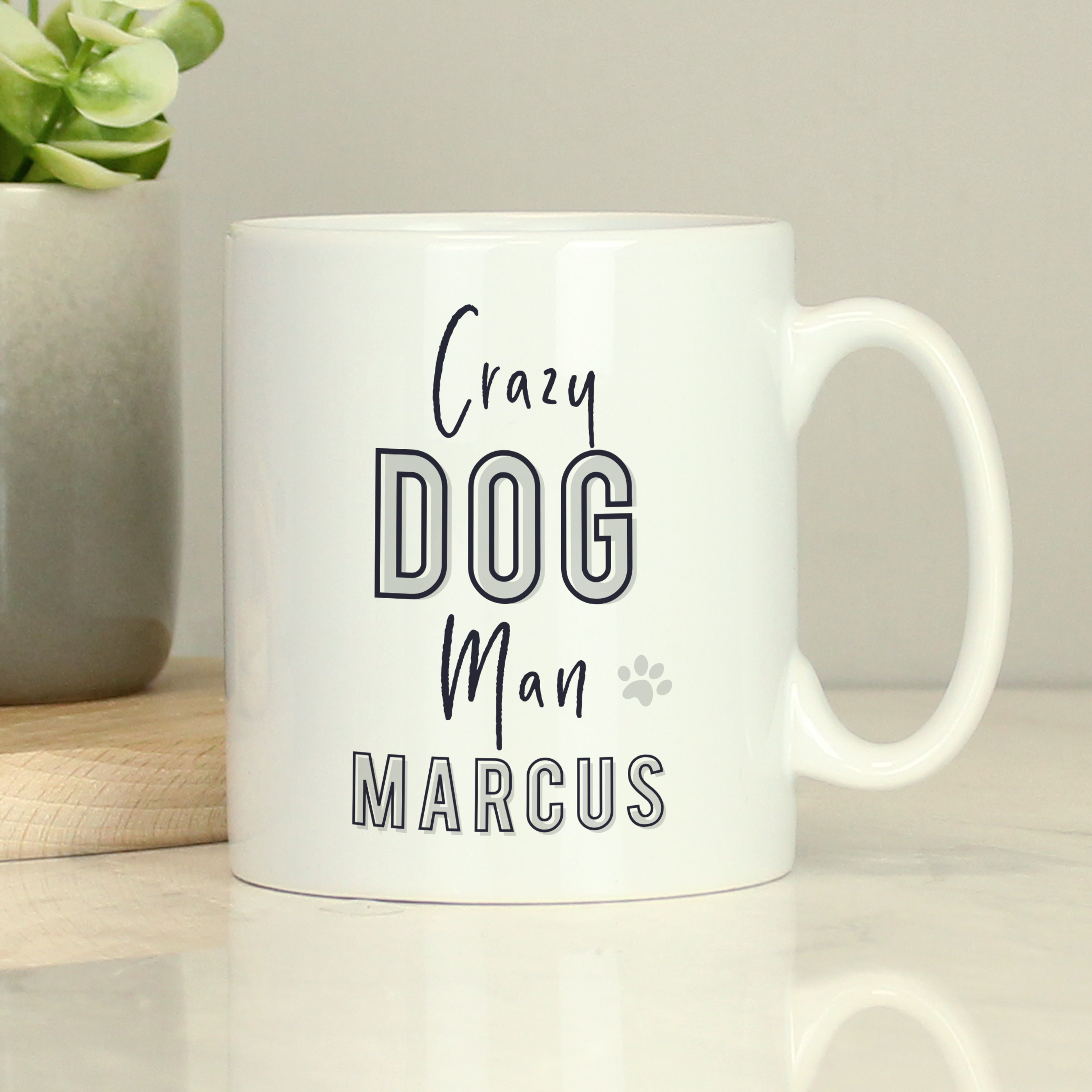 Personalised Crazy Dog Man Mug | Ceramic Dog Lover Gift