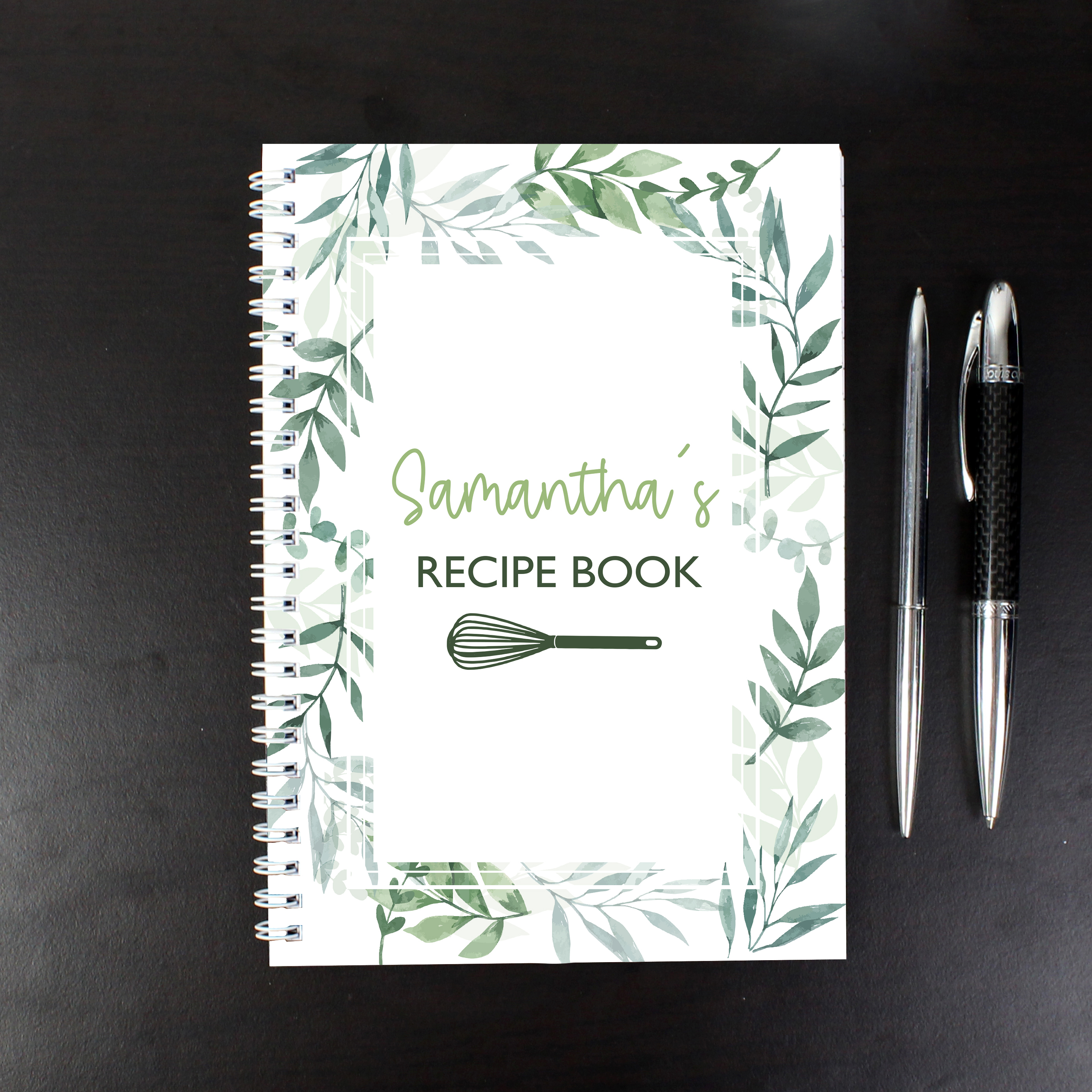 Personalised Botanical Recipe Book A5 | Custom Name Cooking Journal