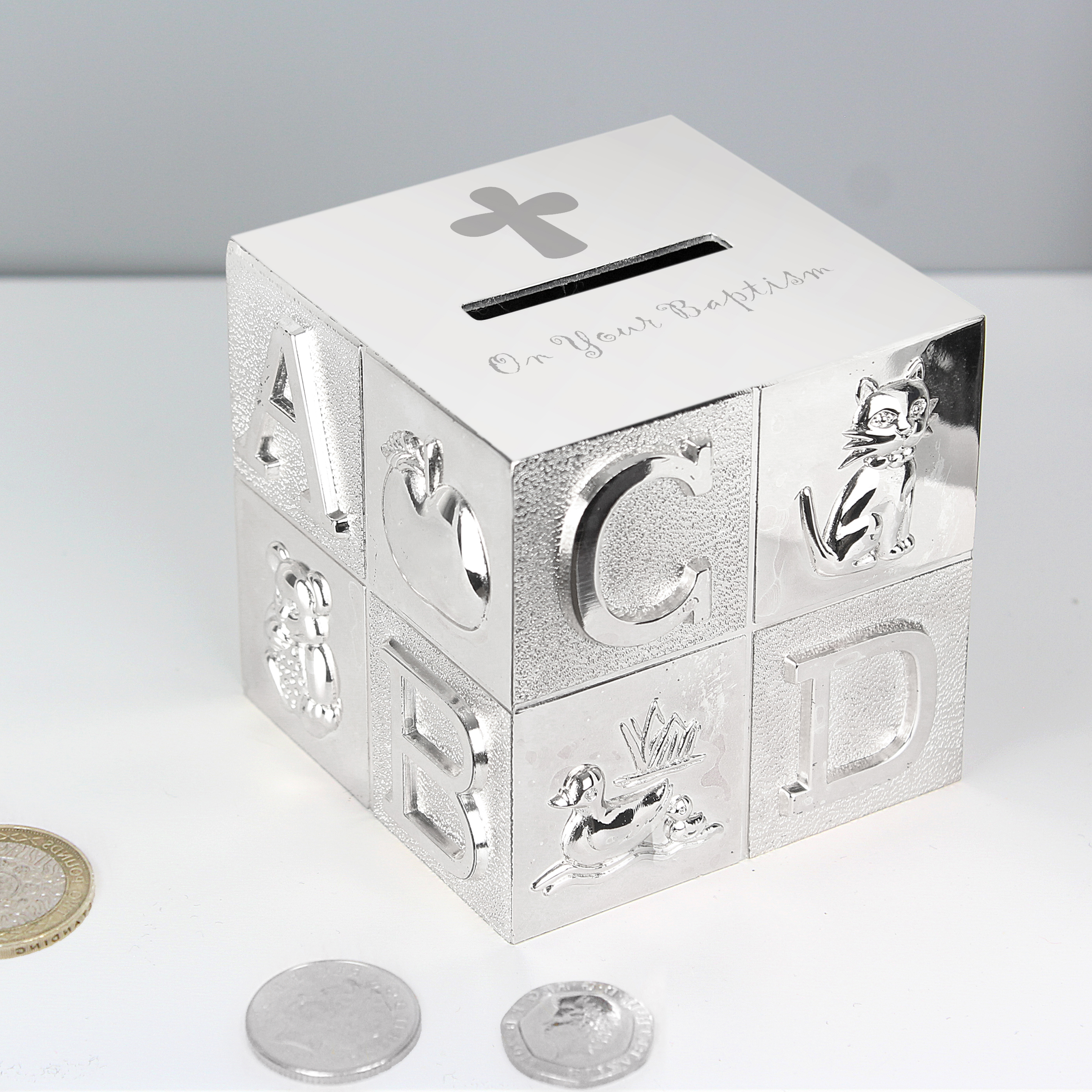 Personalised Baptism ABC Money Box | Custom Gift