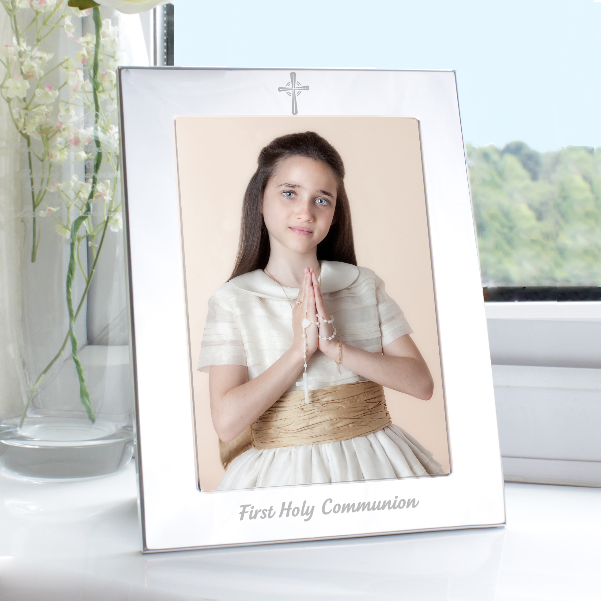 Silver Holy Communion Photo Frame 5x7 - First Communion Gift