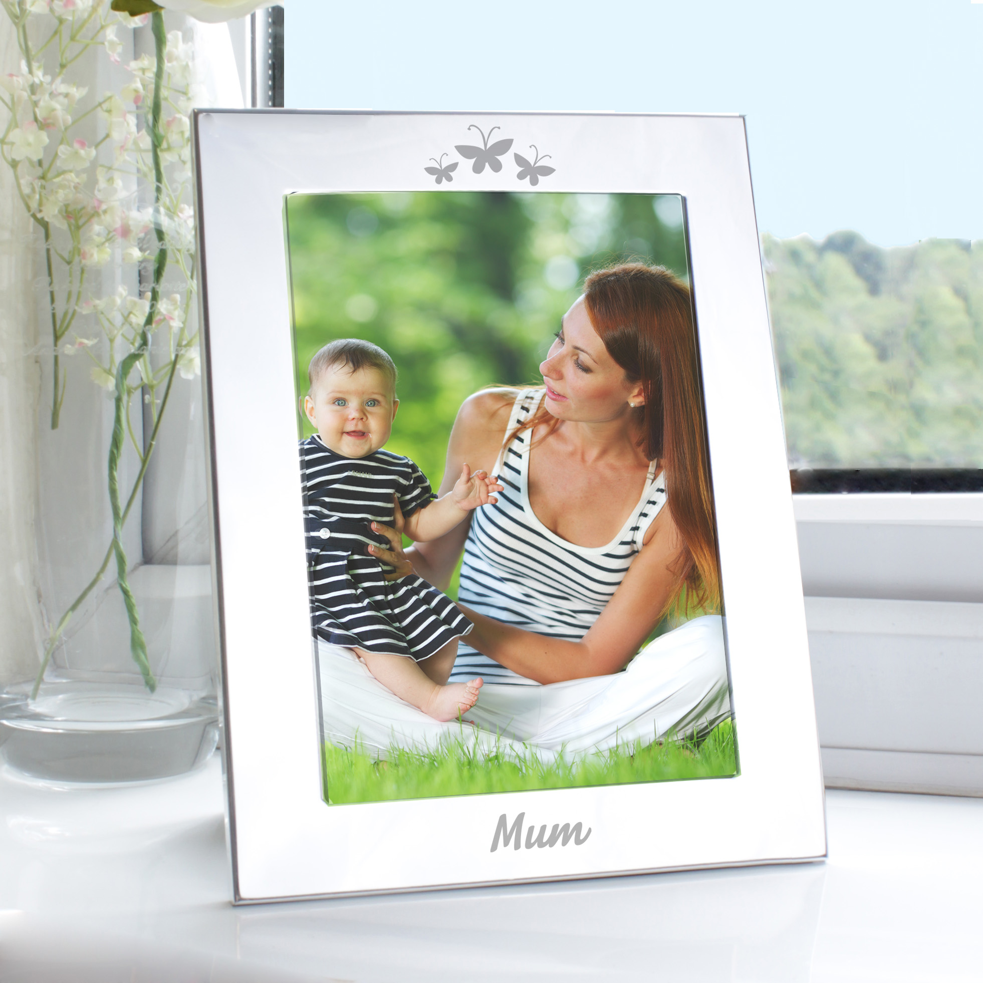 Silver Butterfly Mum Photo Frame 5x7