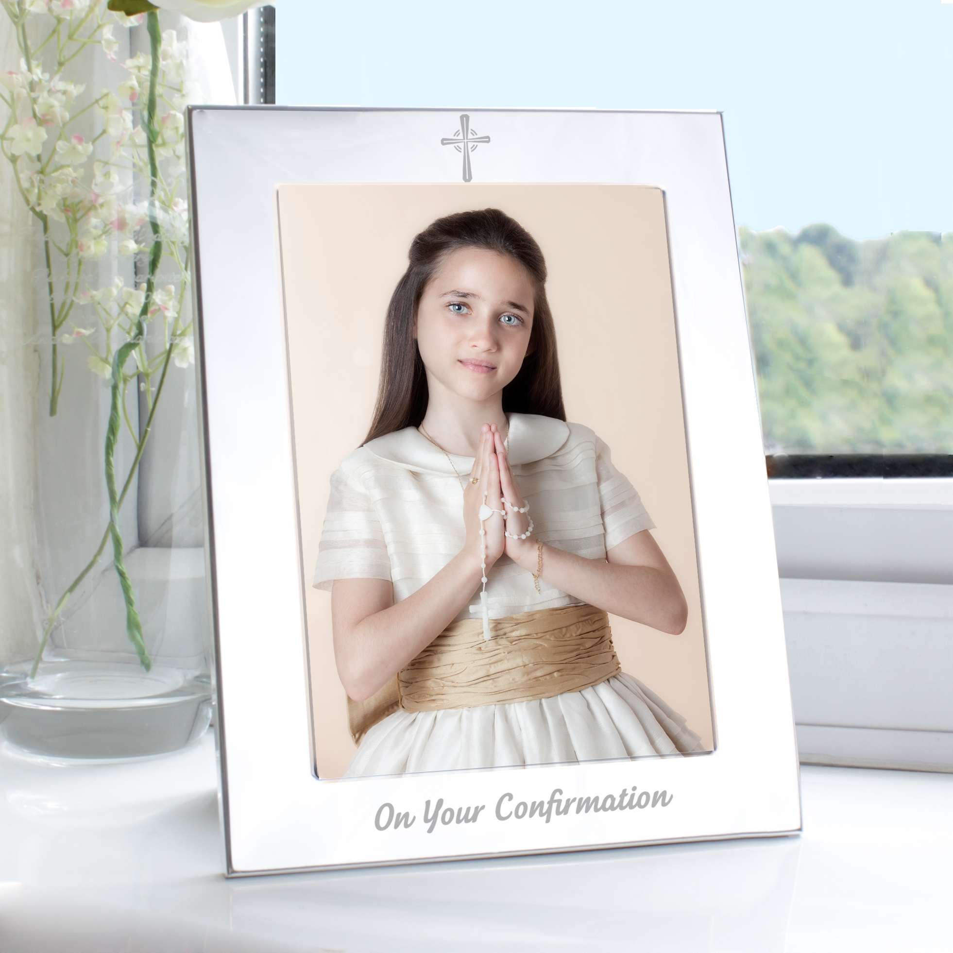 Silver Confirmation Photo Frame 5x7 - Religious Gift