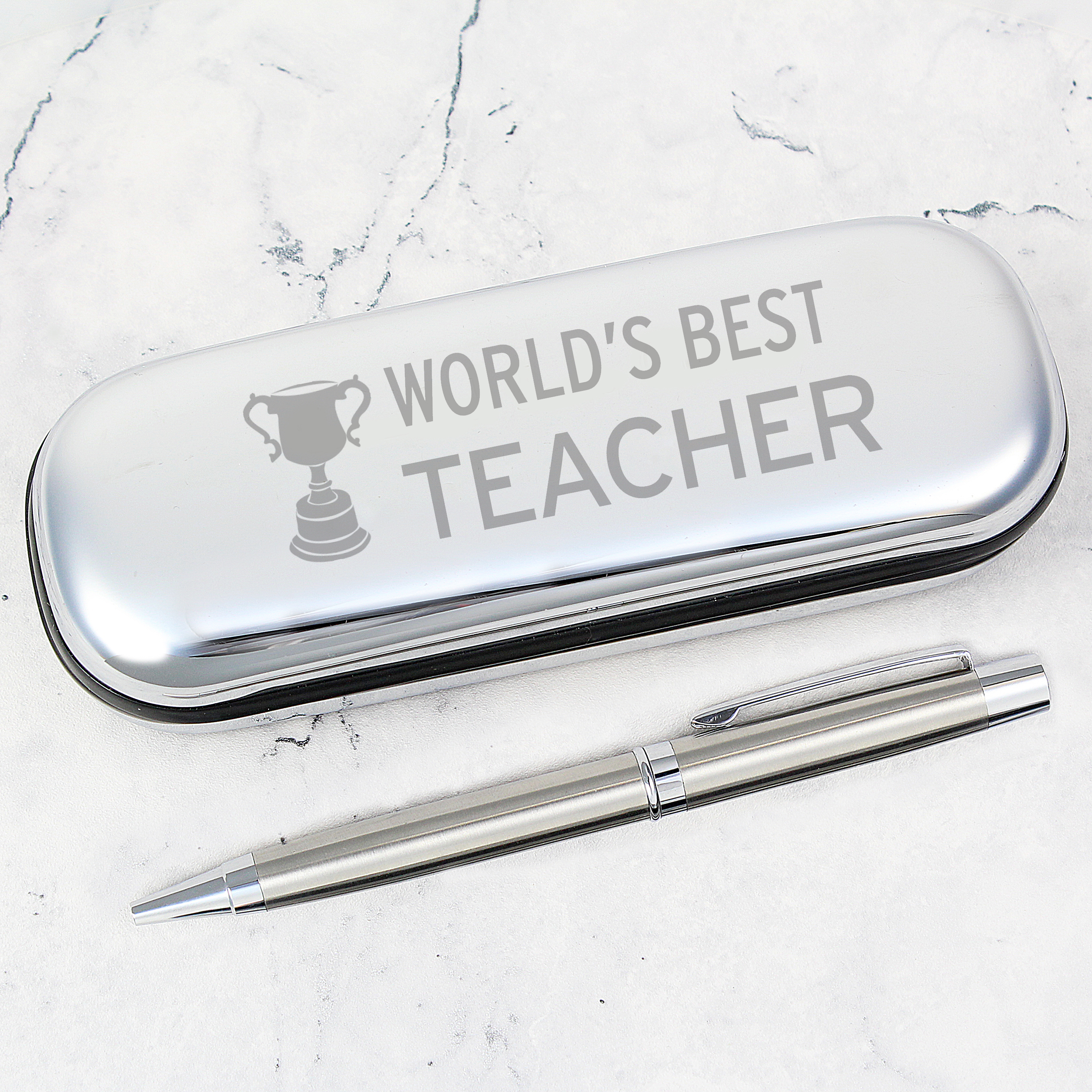 Personalised World's Best Teacher Pen & Box Set