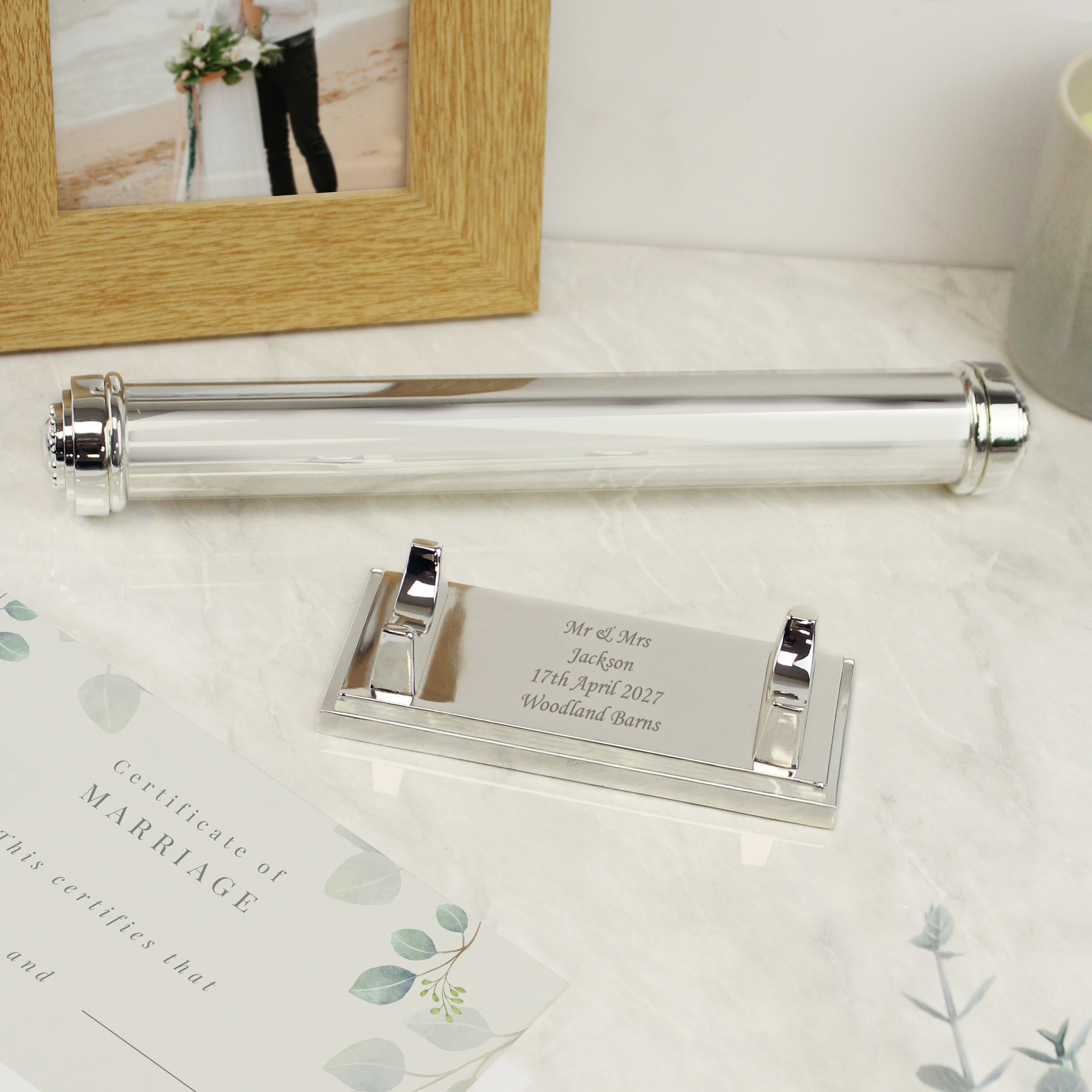 Personalised Silver Plated Certificate Holder | Custom Gift