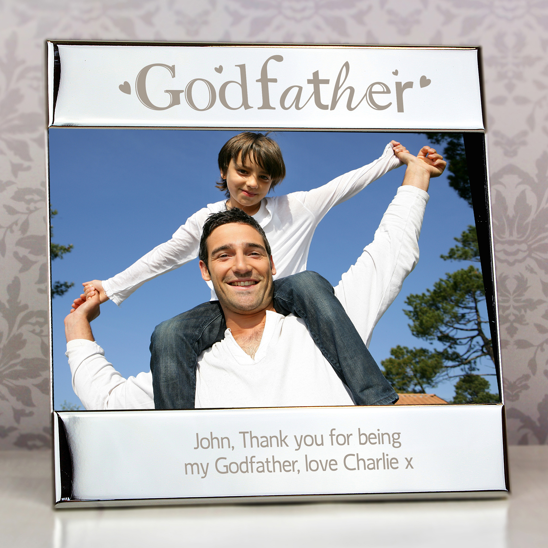 Personalised Silver Godfather Photo Frame 6x4 - Christening Gift