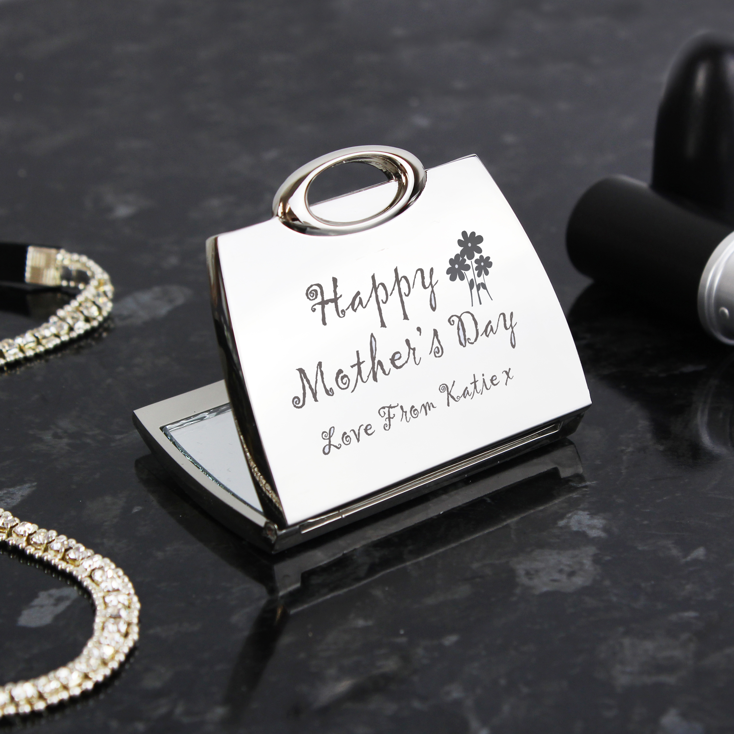 Personalised Happy Mother's Day Compact Mirror | Custom Gift