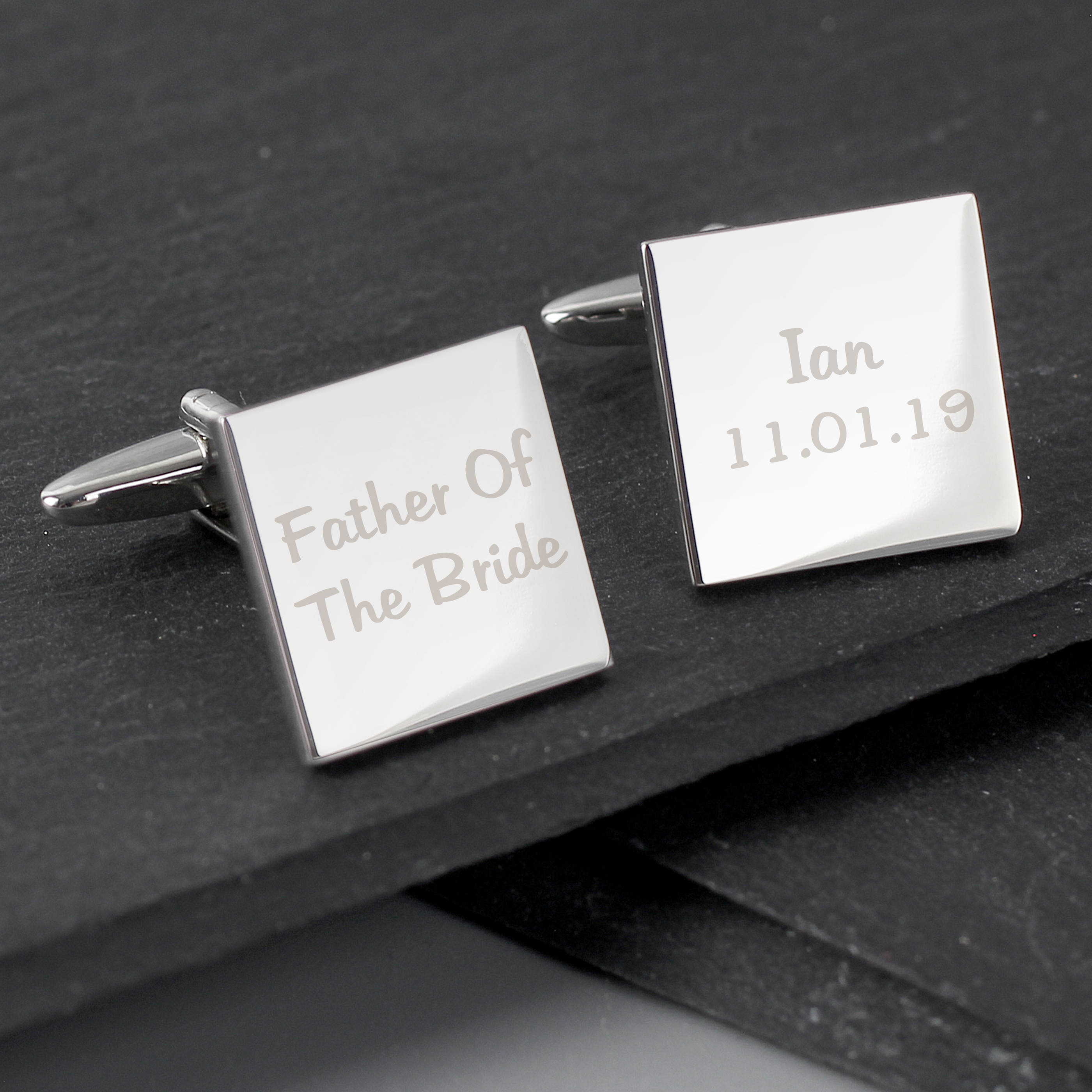 Personalised Wedding Role Square Cufflinks