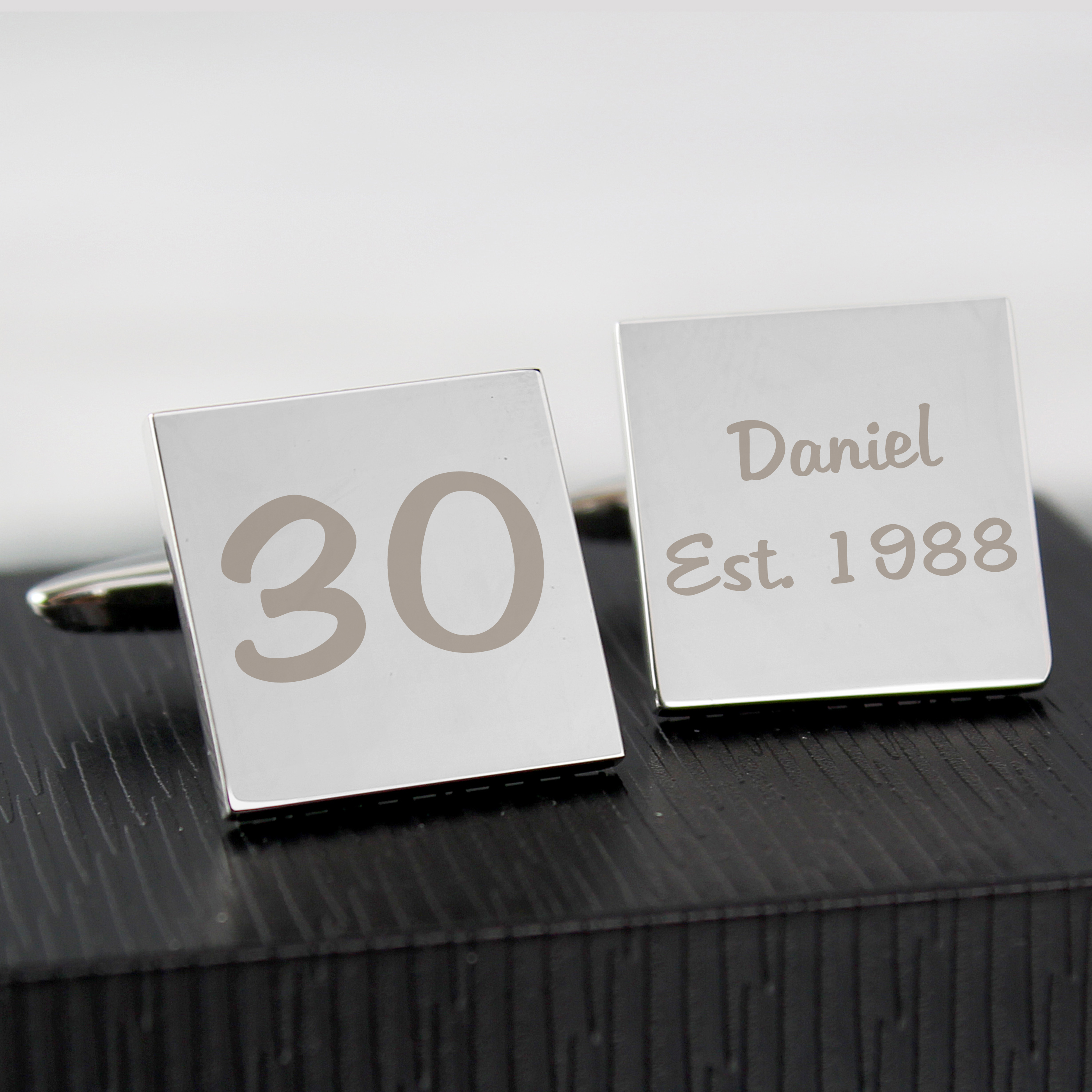 Personalised Birthday Big Age Cufflinks - Milestone Gift with Box