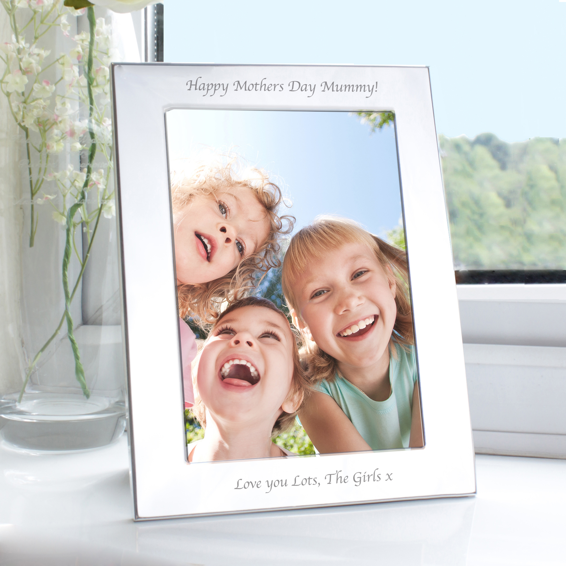 Personalised Silver 5x7 Photo Frame with Custom Message