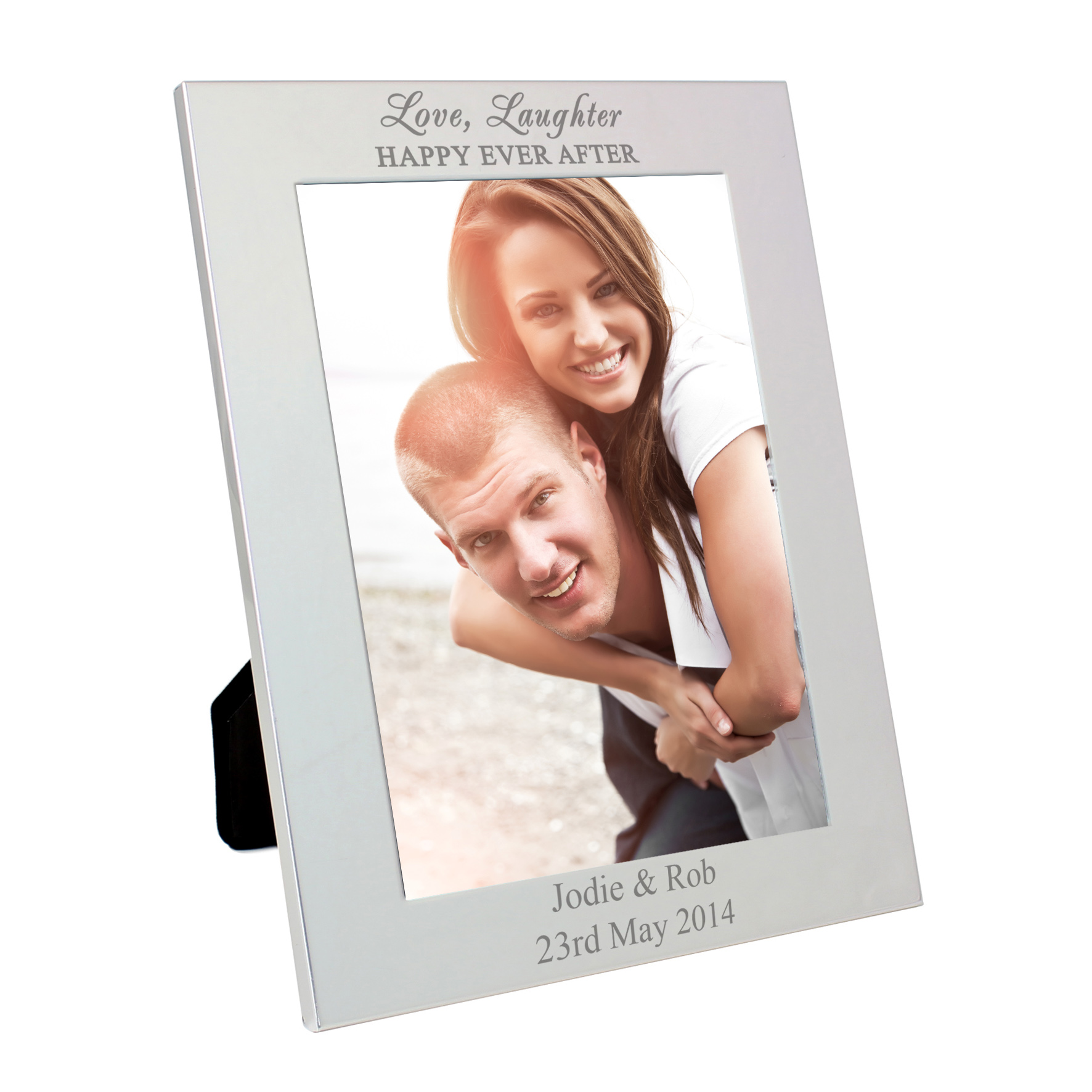 Personalised Silver 'Happily Ever After' 5x7 Photo Frame