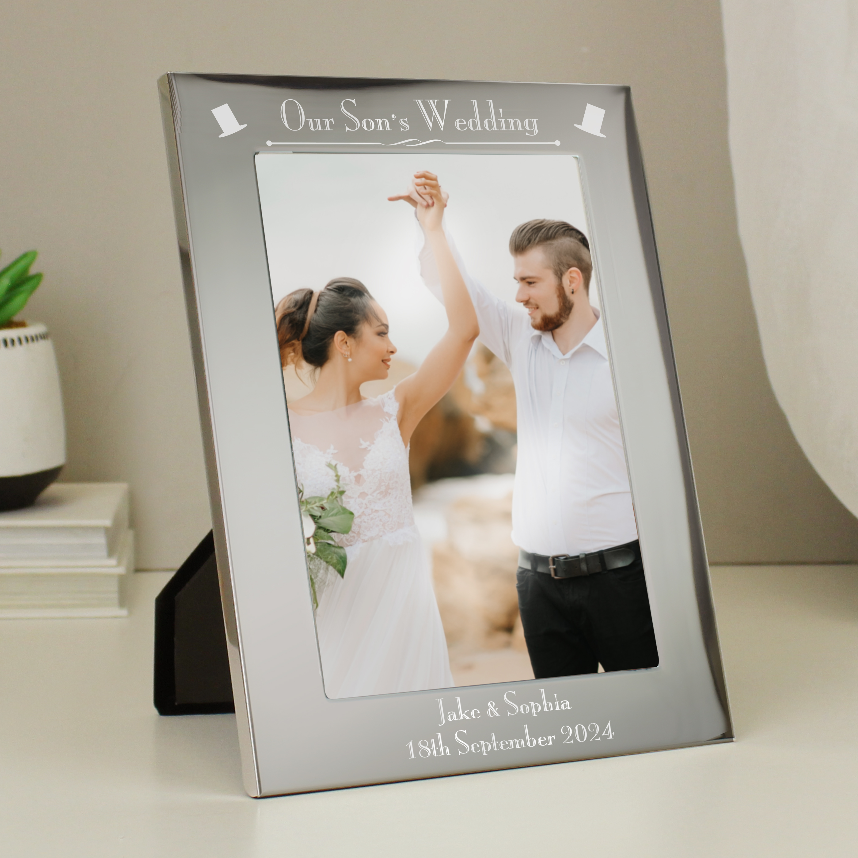 Personalised Silver 'Our Son's Wedding' 5x7 Photo Frame