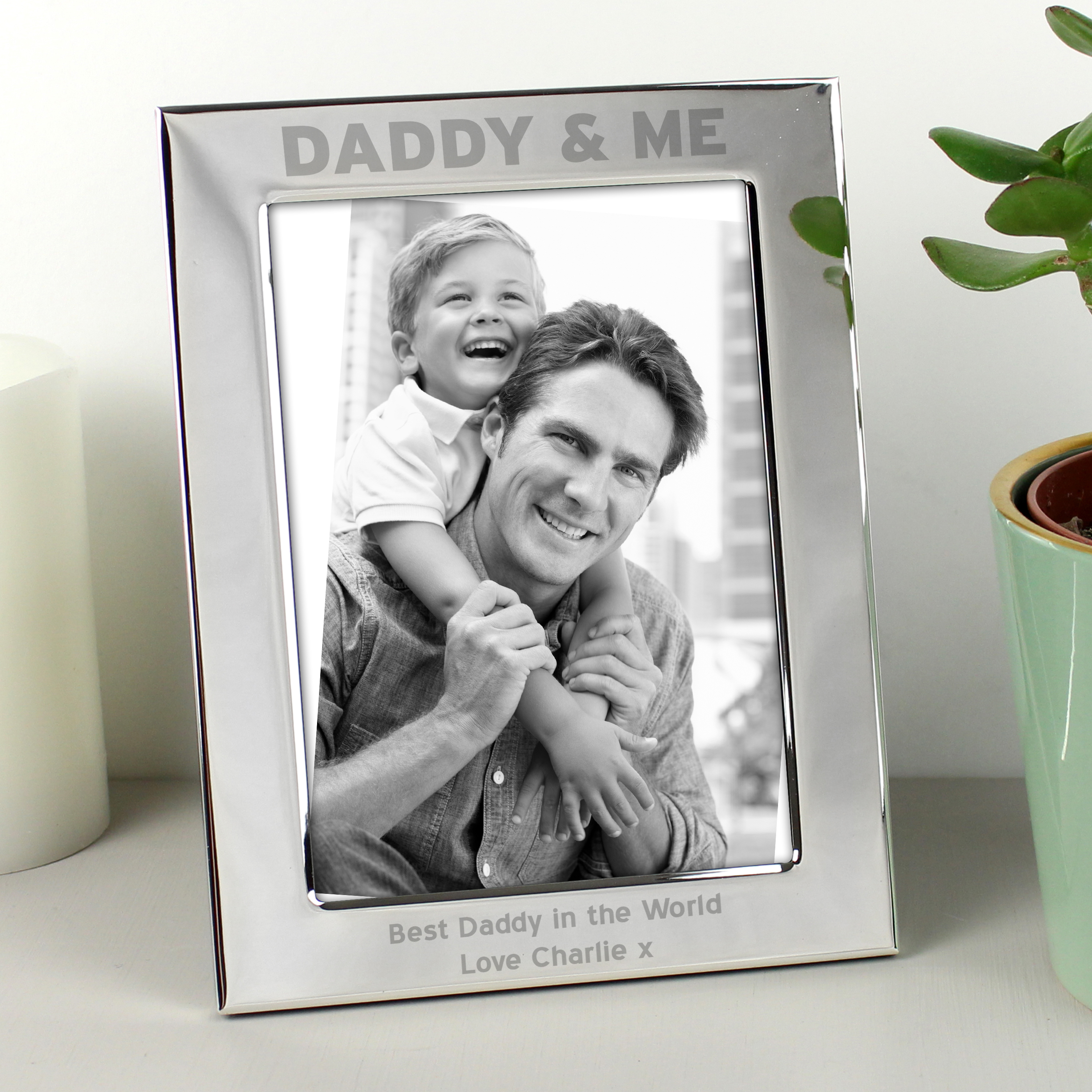 Personalised Daddy & Me Silver 5x7 Photo Frame