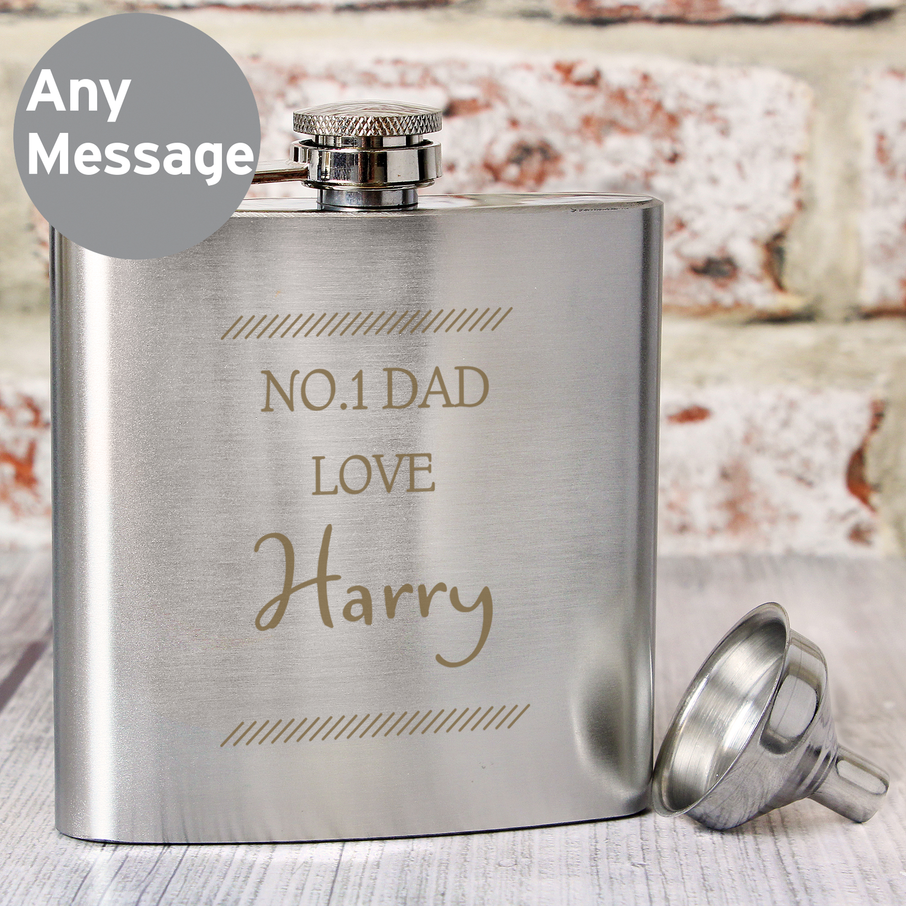 Personalised Stainless Steel Hip Flask Gift