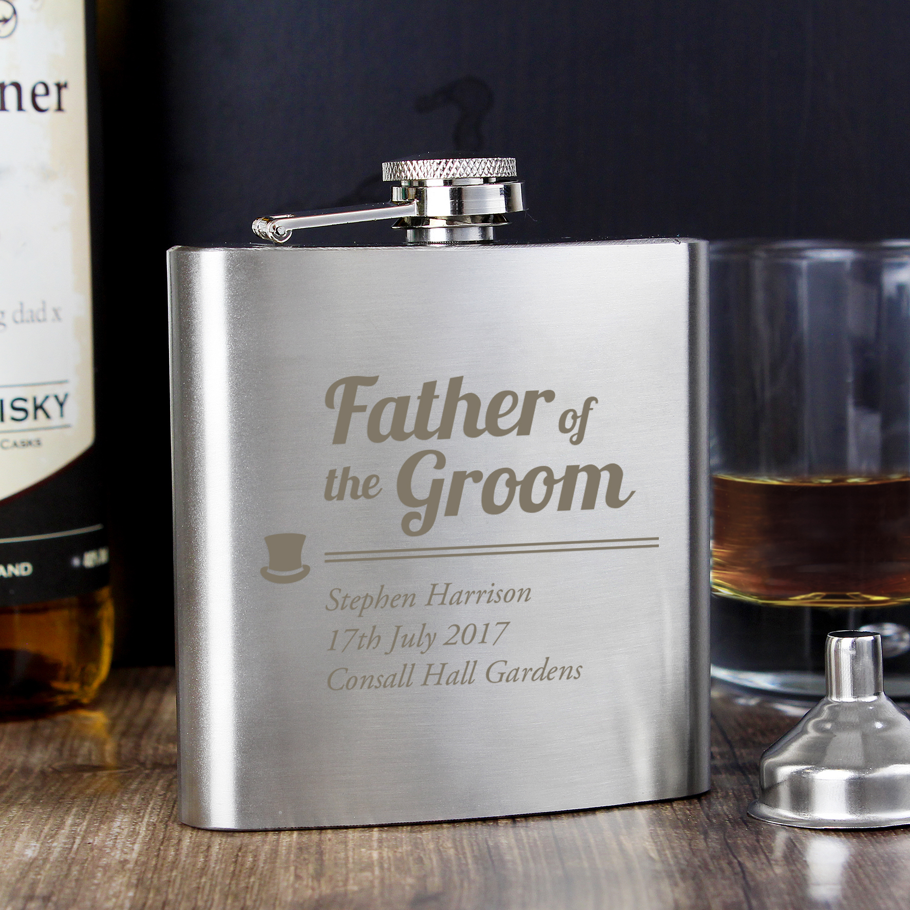 Personalised Father of the Groom Hip Flask | Wedding Gift