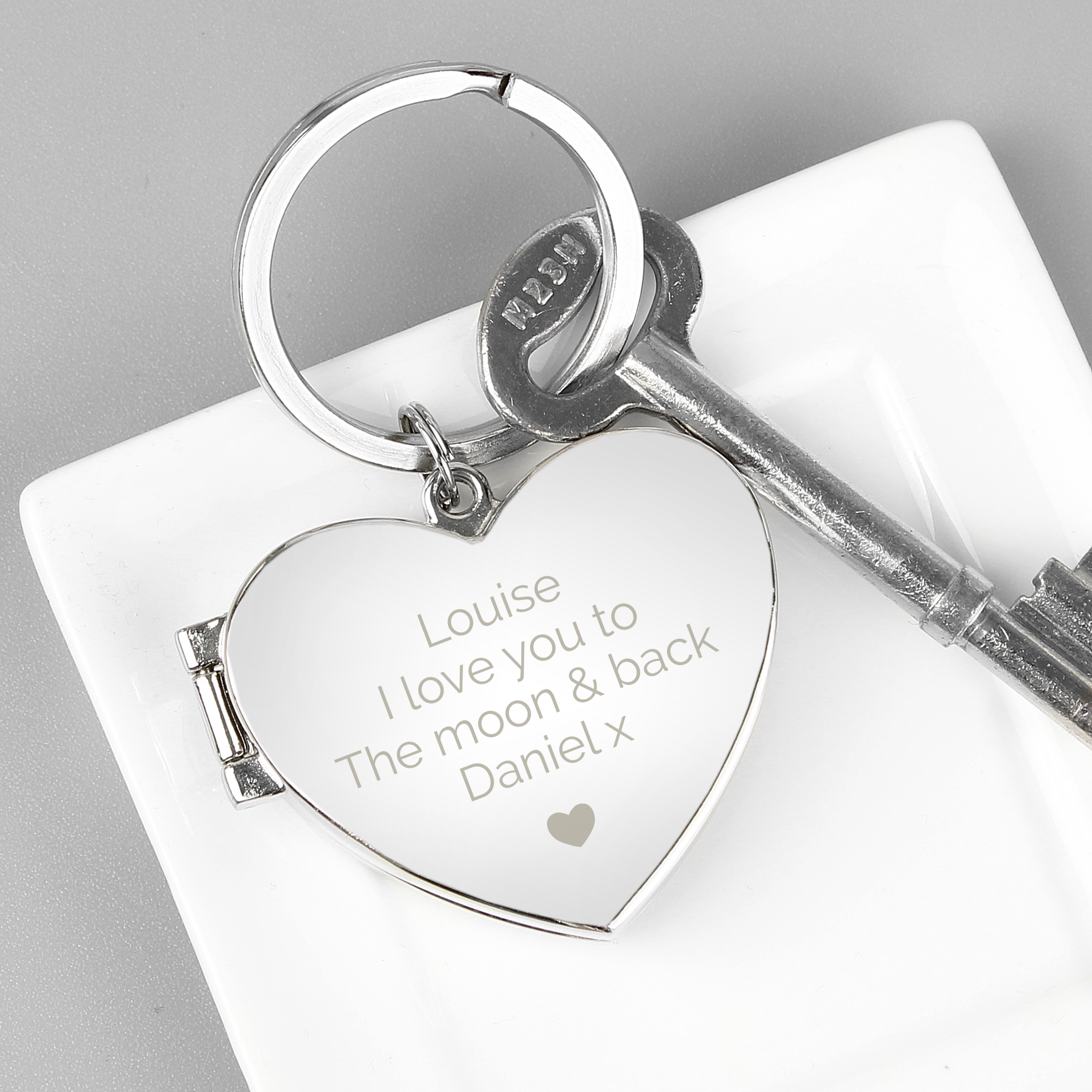 Personalised Heart Motif Photo Keyring | Custom Gift