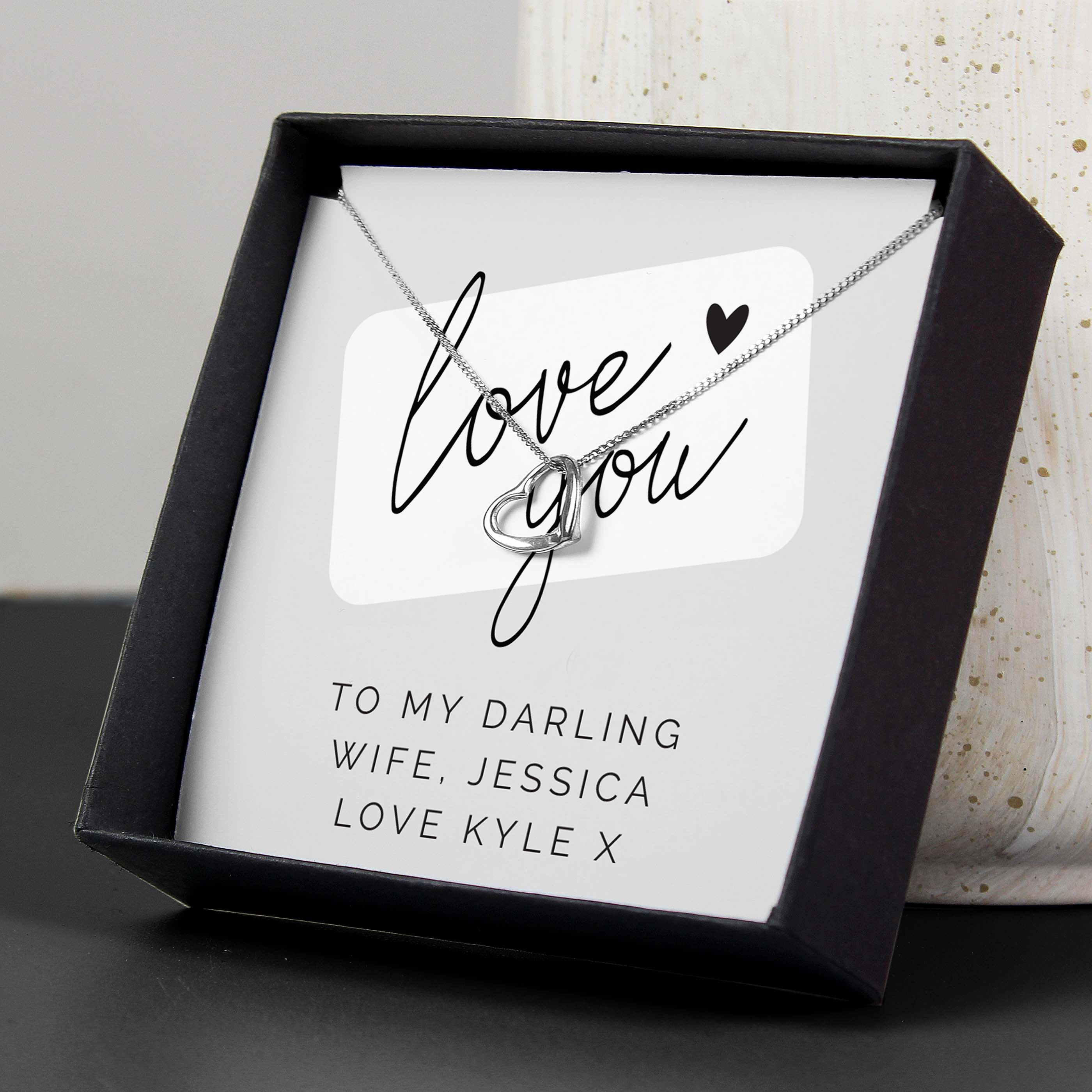 Personalised Sterling Silver Heart Necklace with Gift Box