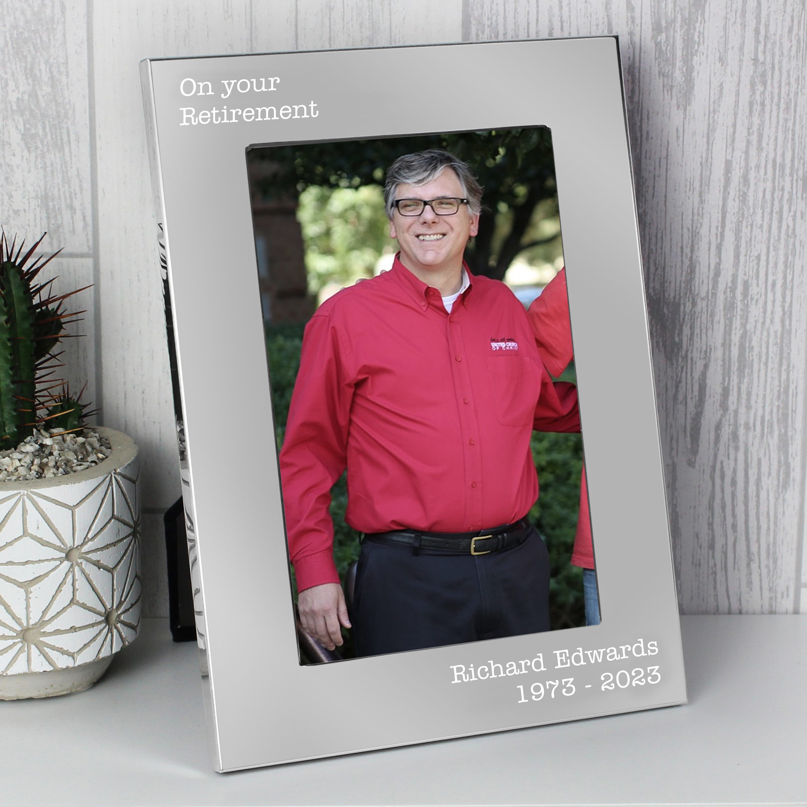 Personalised Silver 5x7 Photo Frame with Free Text