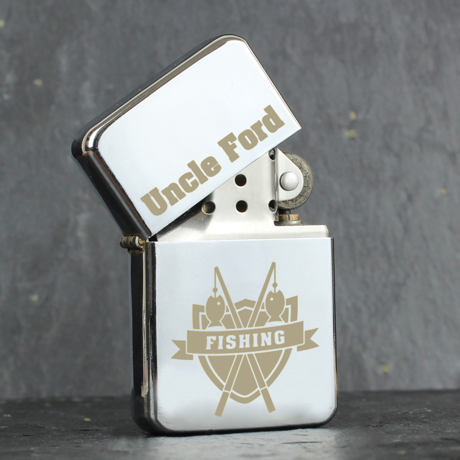Personalised Fishing Crest Lighter | Custom Gift