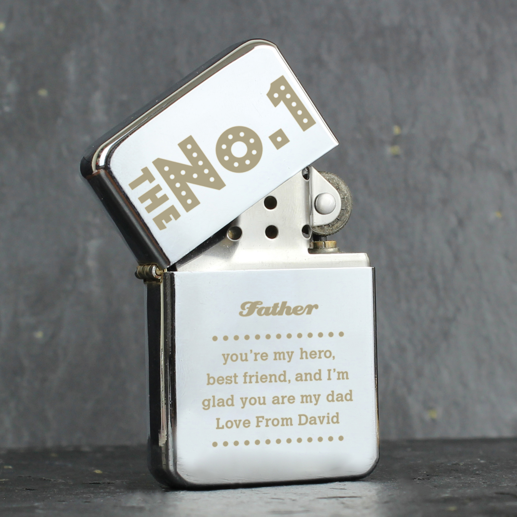 Personalised The No.1 Silver Lighter | Custom Gift