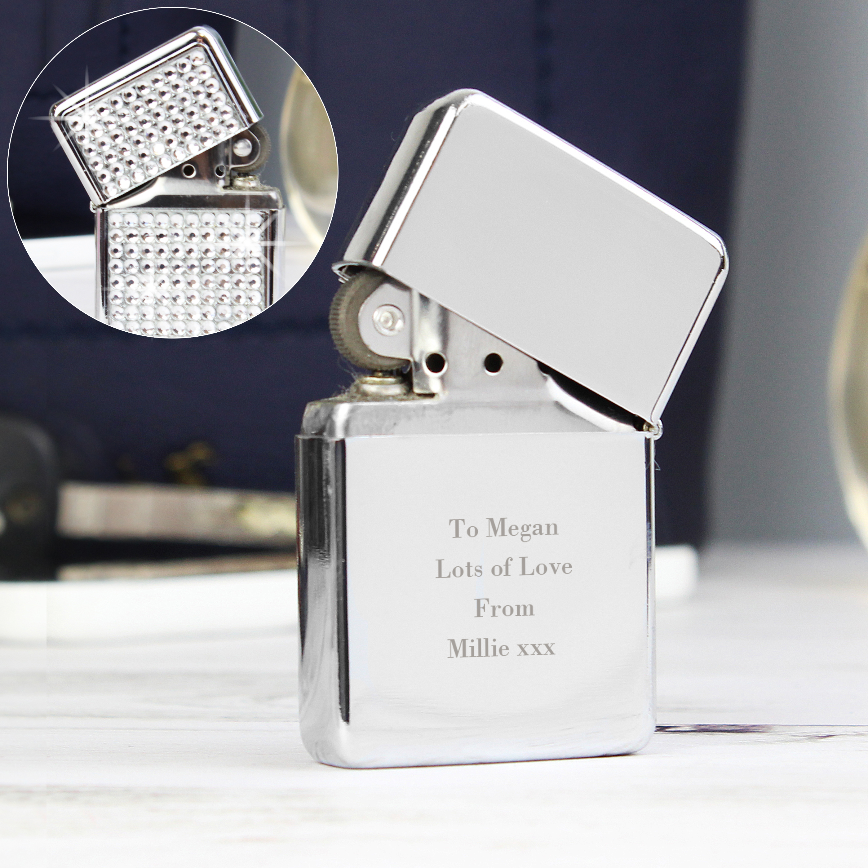 Personalised Any Message Diamante Lighter | Custom Gift