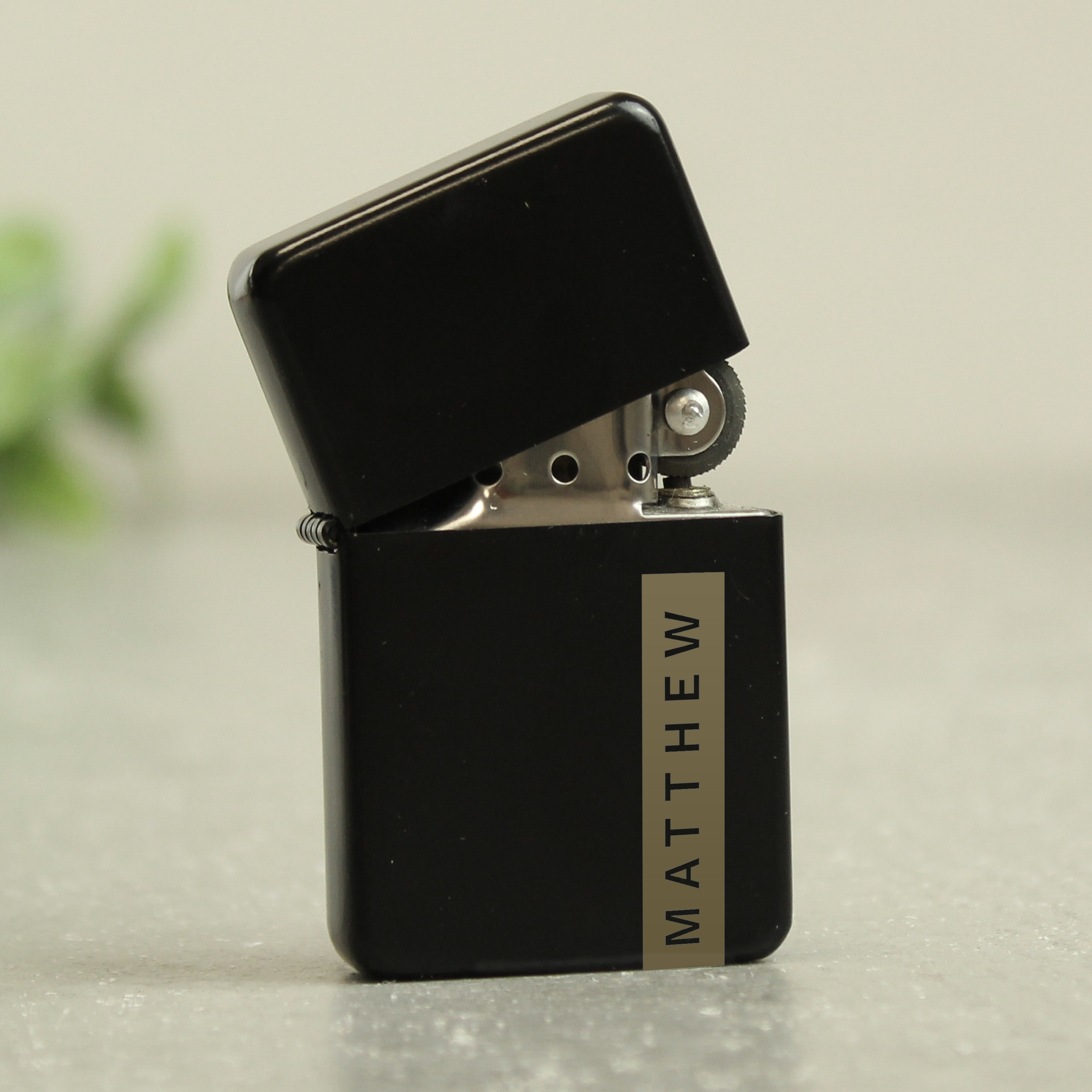 Personalised Black Lighter | Custom Engraved Name Gift