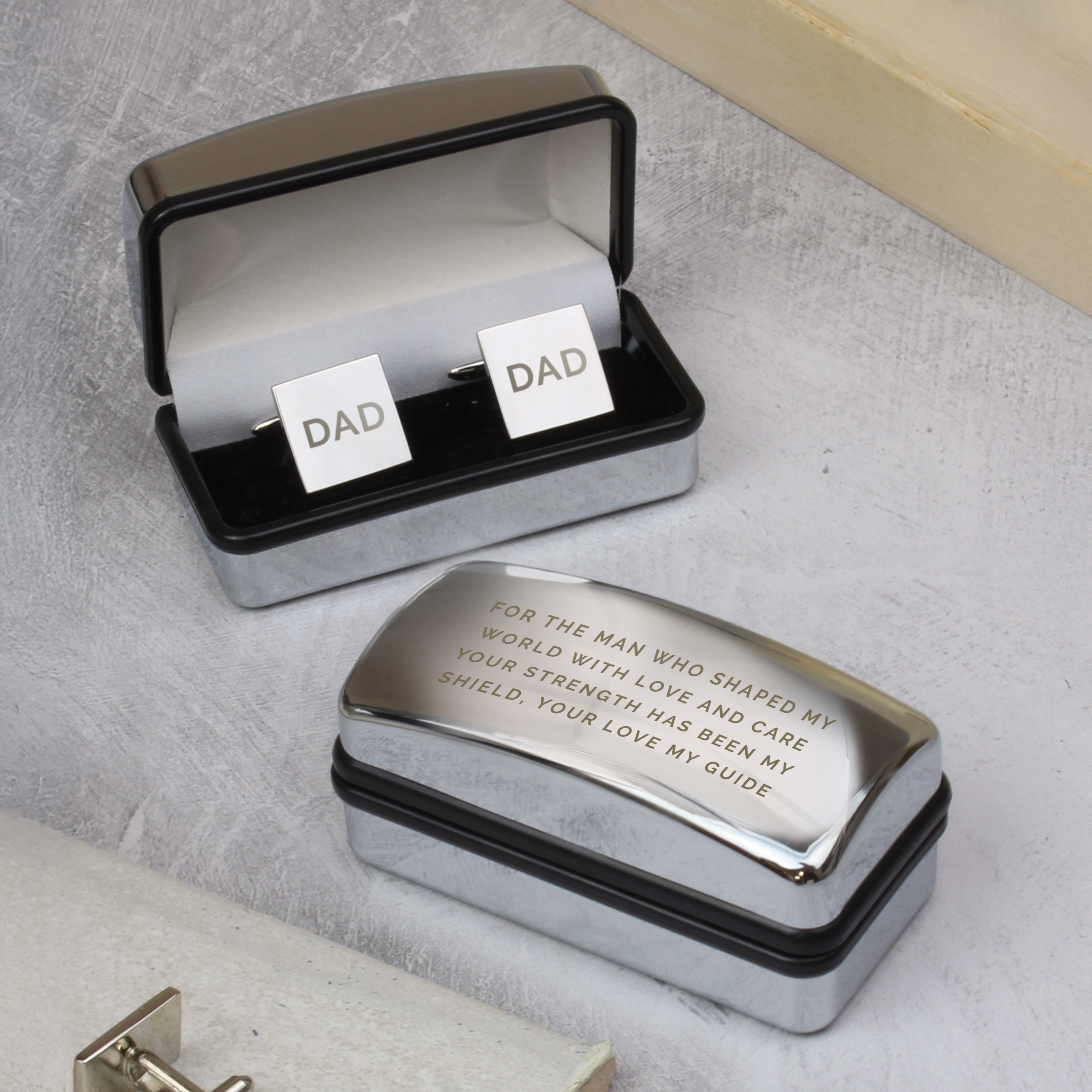 Personalised Initial Cufflinks with Engraved Box Set