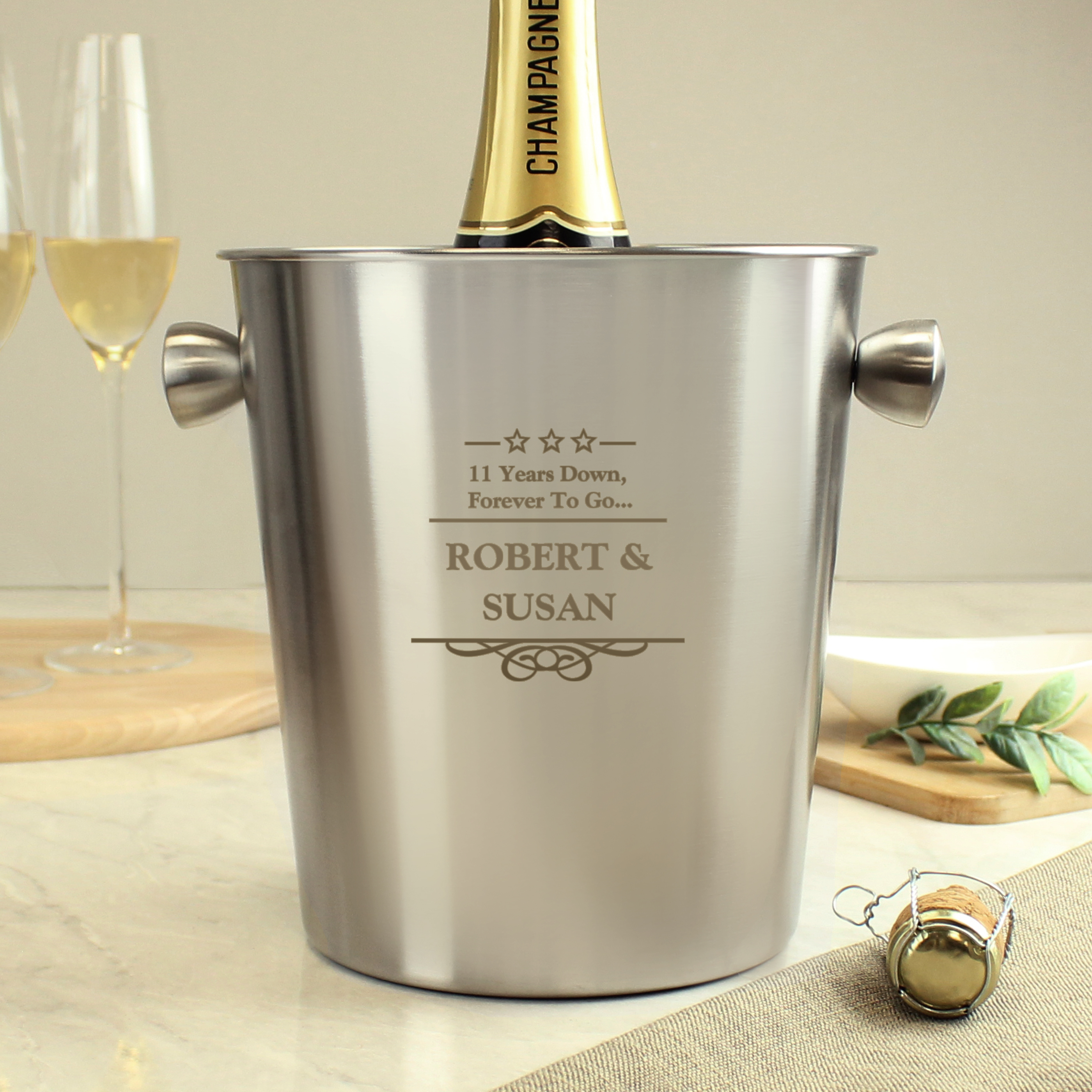 Personalised Stainless Steel Ice Bucket – Engraved Gift