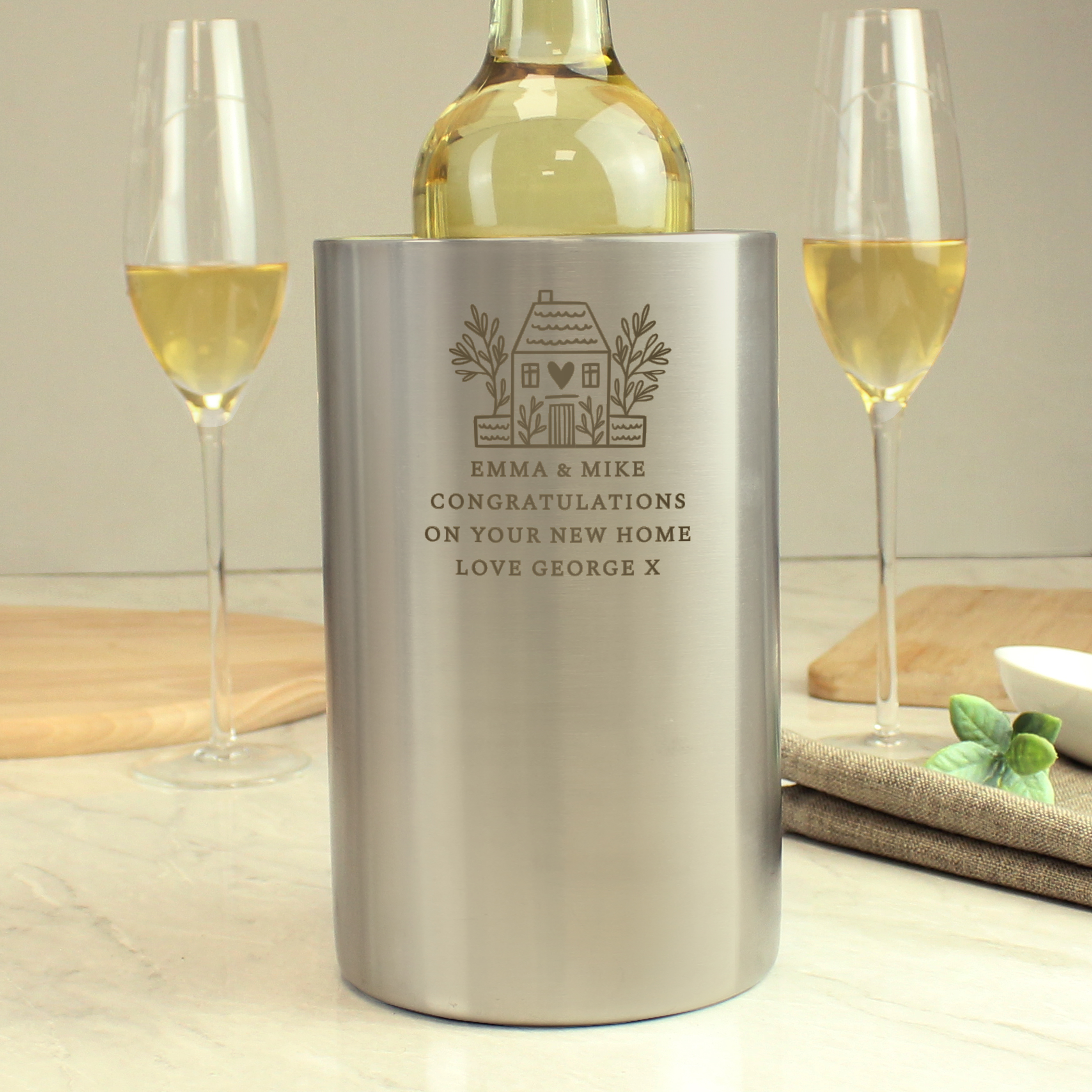 Personalised Stainless Steel Wine Cooler