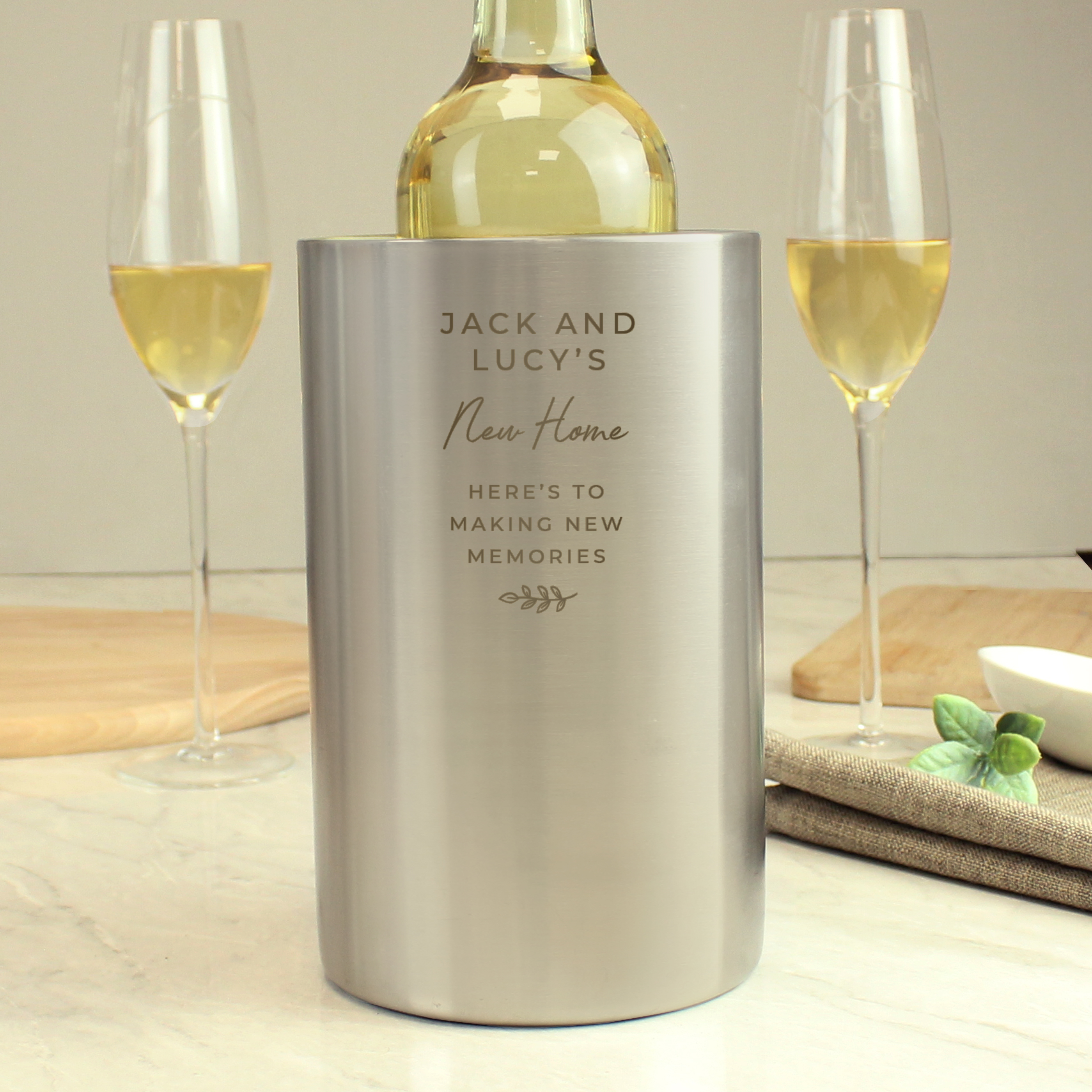 Personalised Stainless Steel Wine Cooler