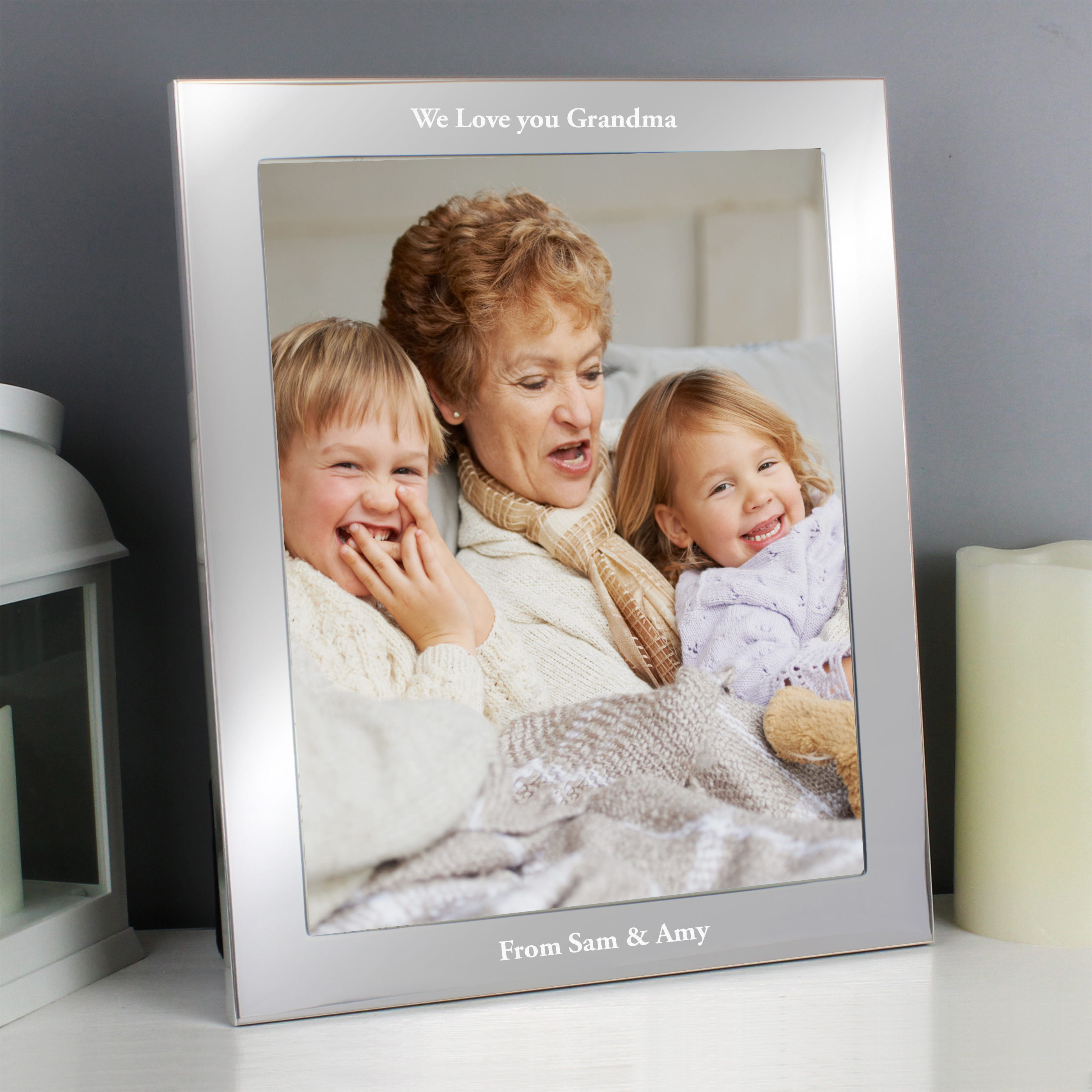 Personalised Silver 8x10 Photo Frame with Any Message