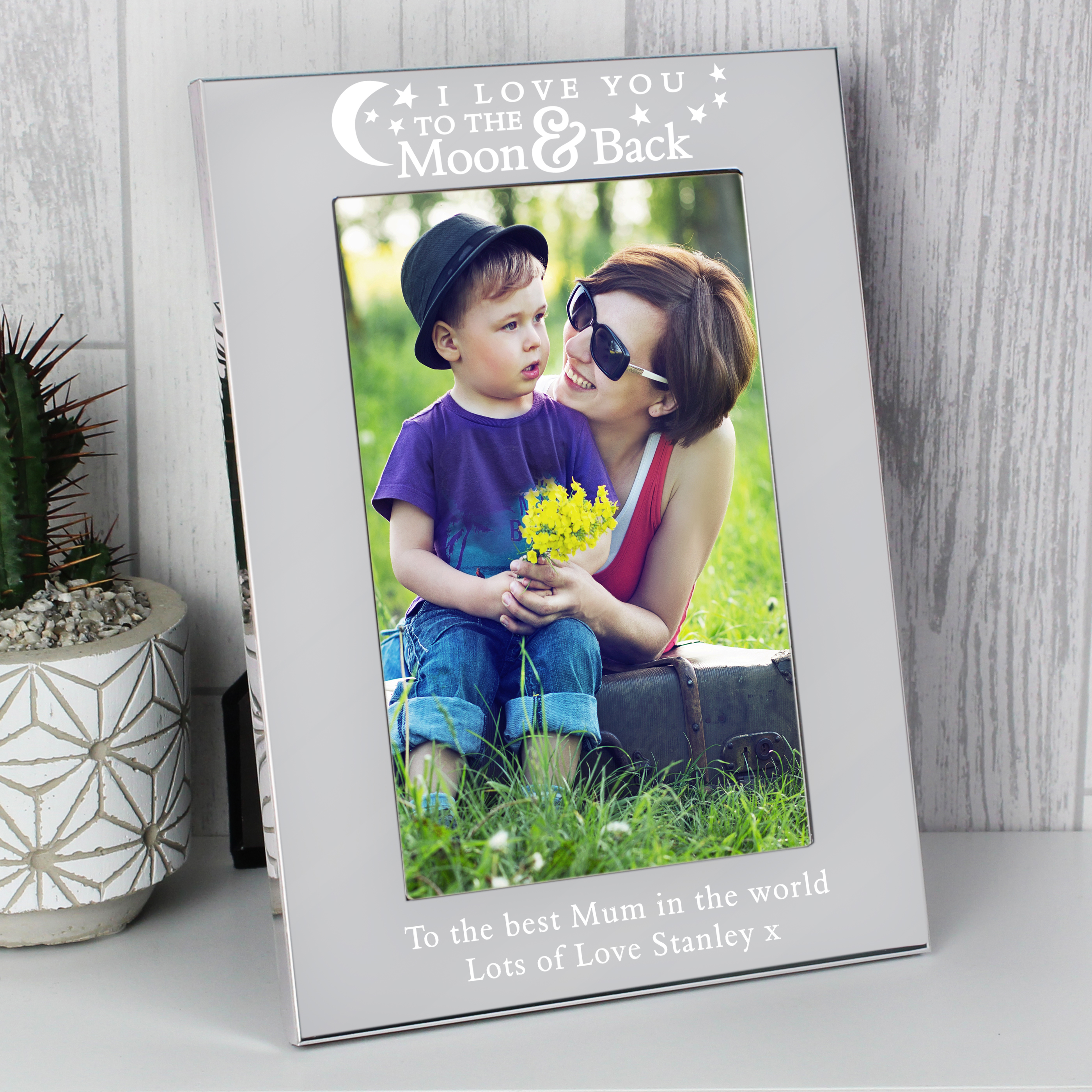 Personalised 'To the Moon and Back' Silver Photo Frame 6x4
