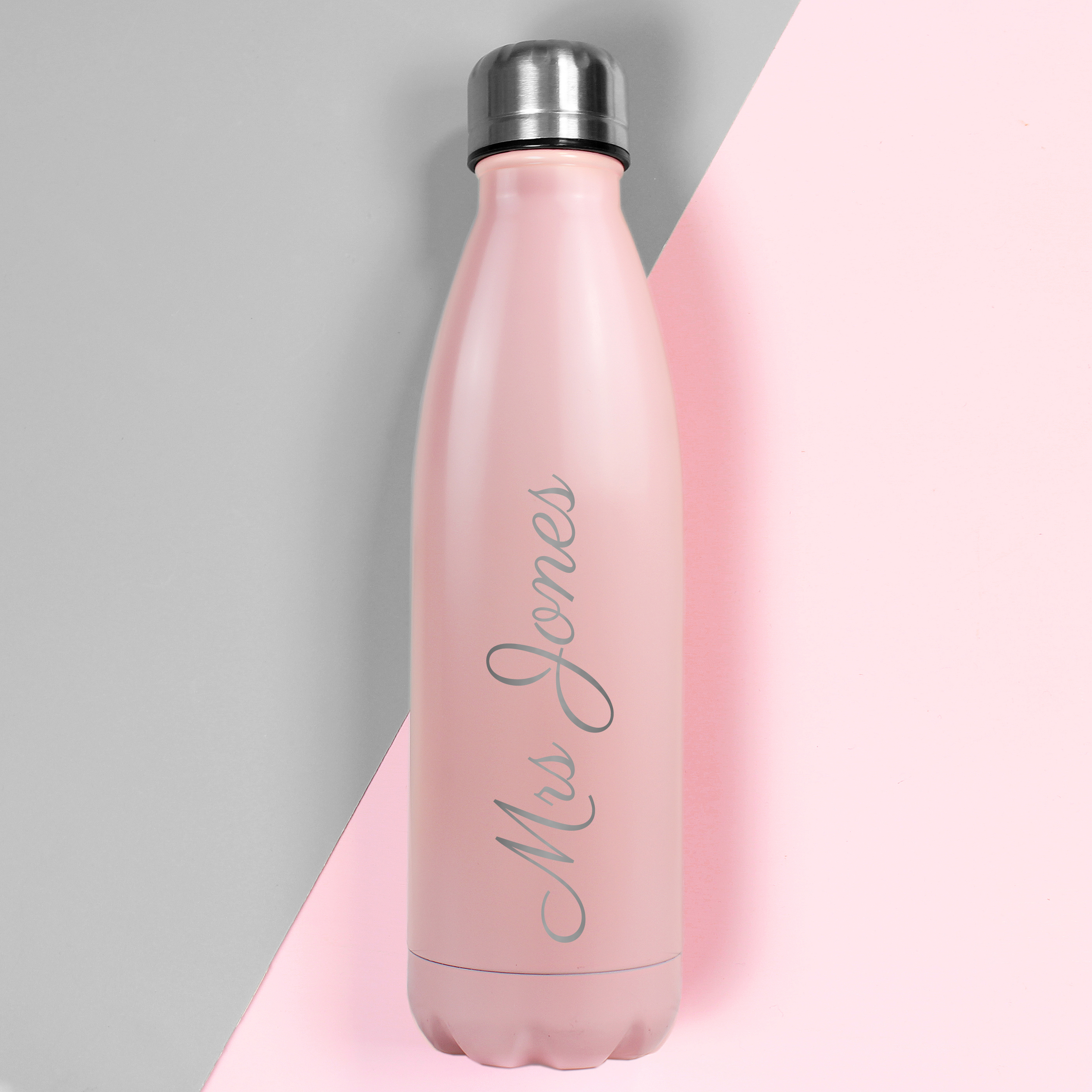 Personalised Pink Insulated Water Bottle - 500ml