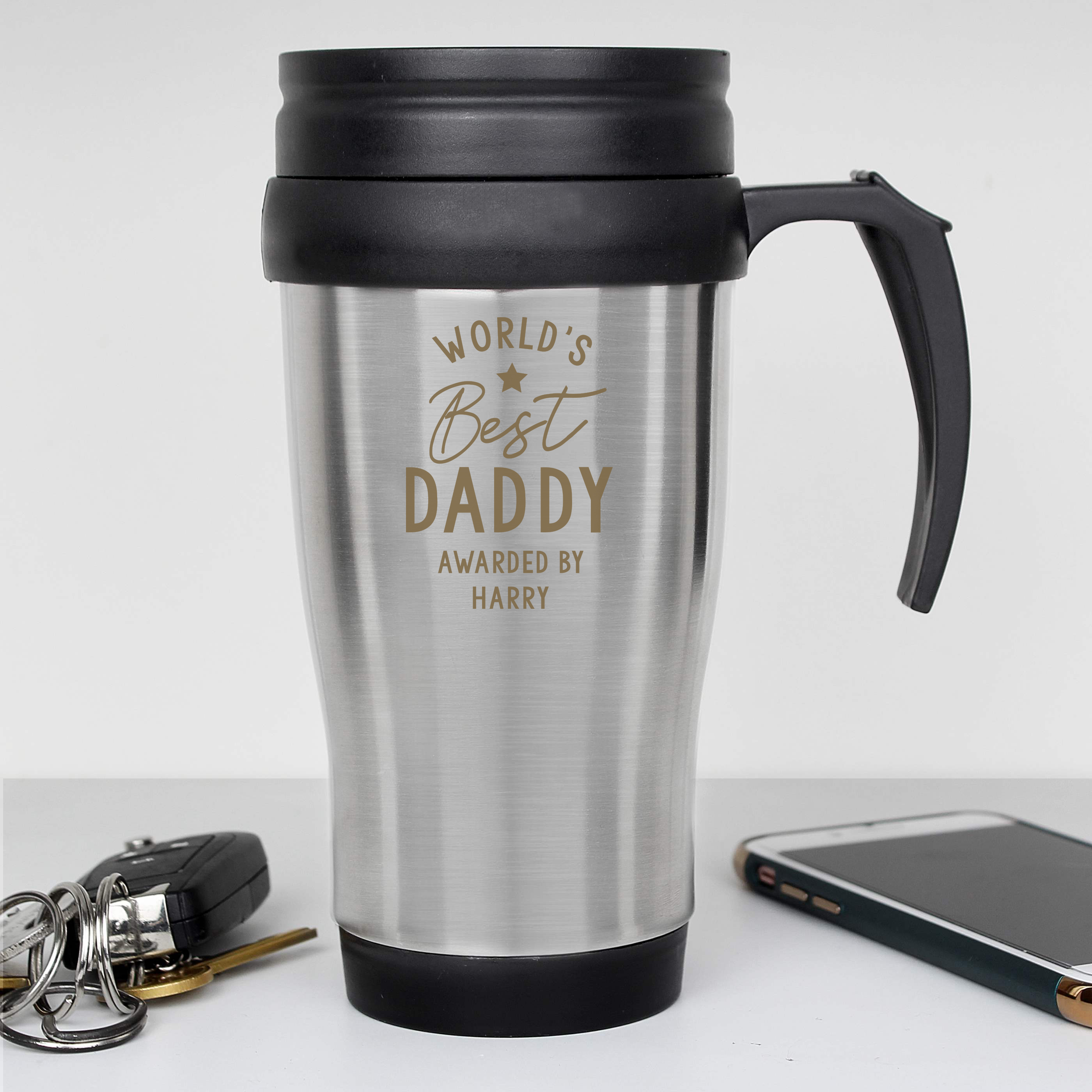 Personalised 'World's Best' Stainless Steel Travel Mug