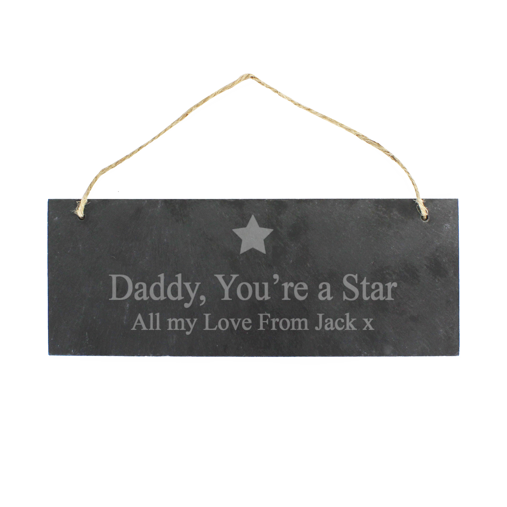 Personalised Star Motif Hanging Slate Plaque | Custom Decor