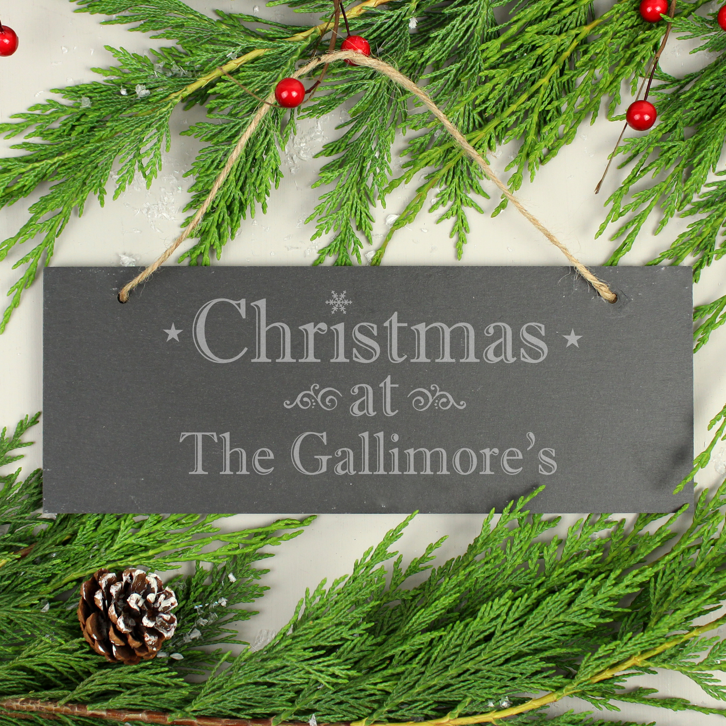 Personalised Christmas Hanging Slate Plaque | Every Gift Gives