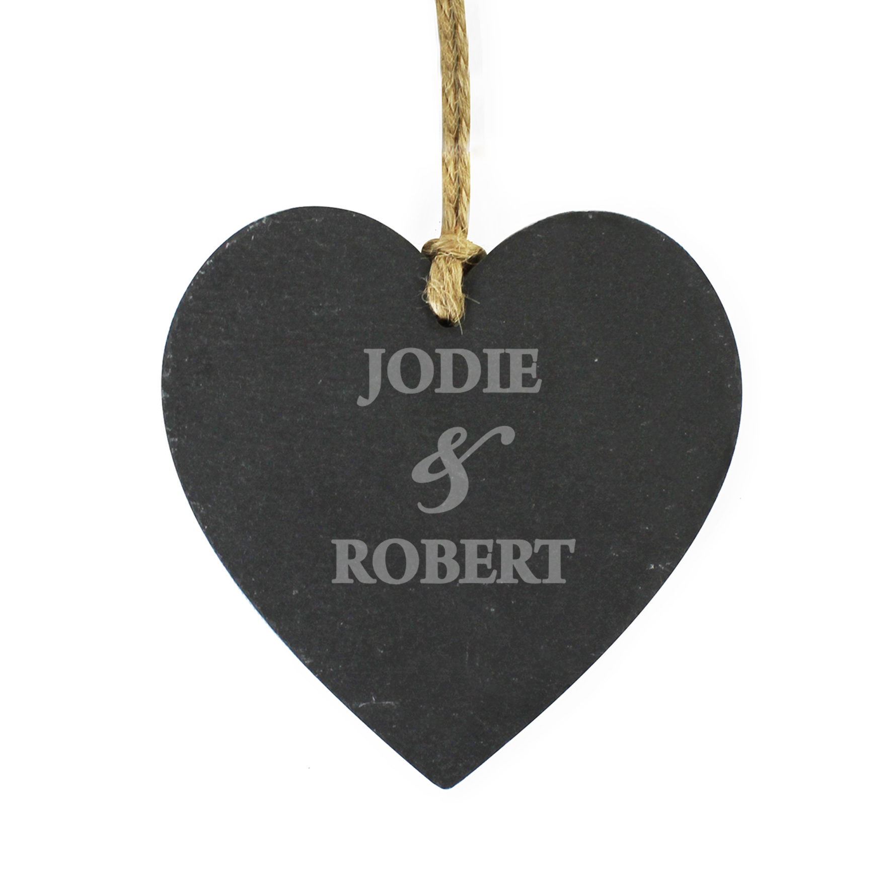 Personalised Couples Slate Heart Decoration | Unique Gift