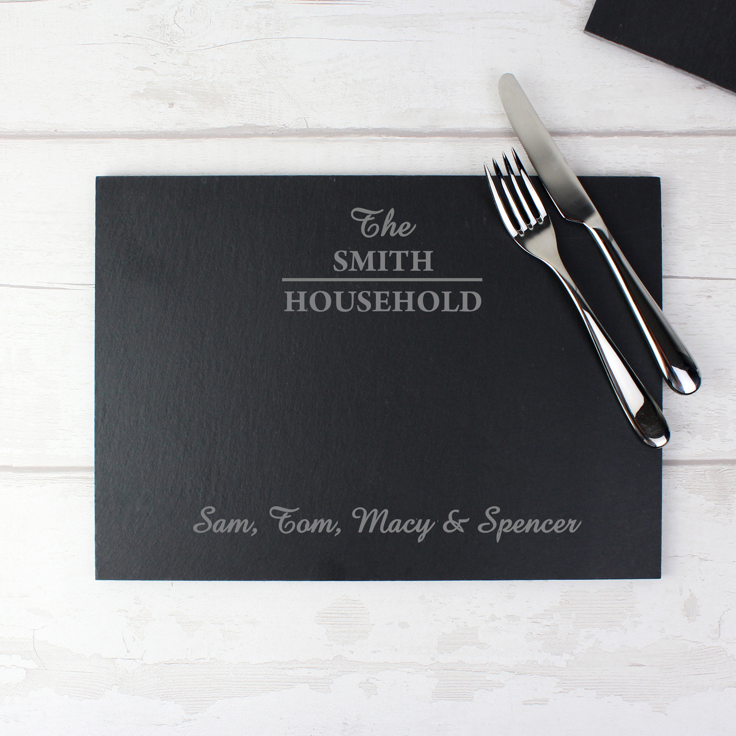 Personalised Family Slate Placemat | Unique Kitchen Gift
