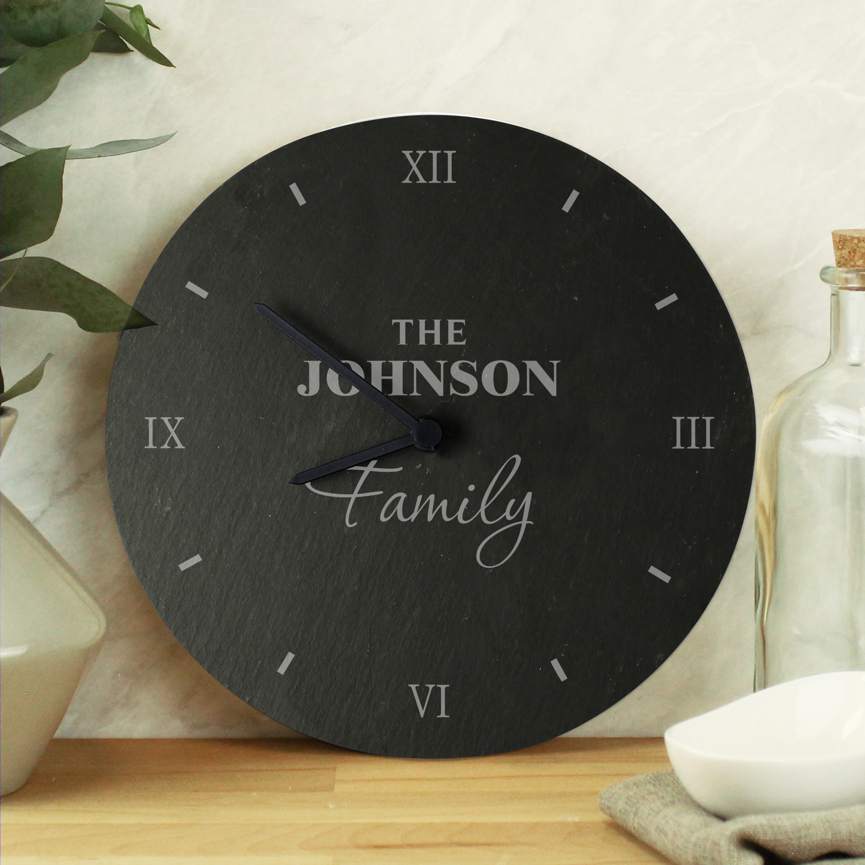 Personalised Family Slate Clock | Custom Home Gift
