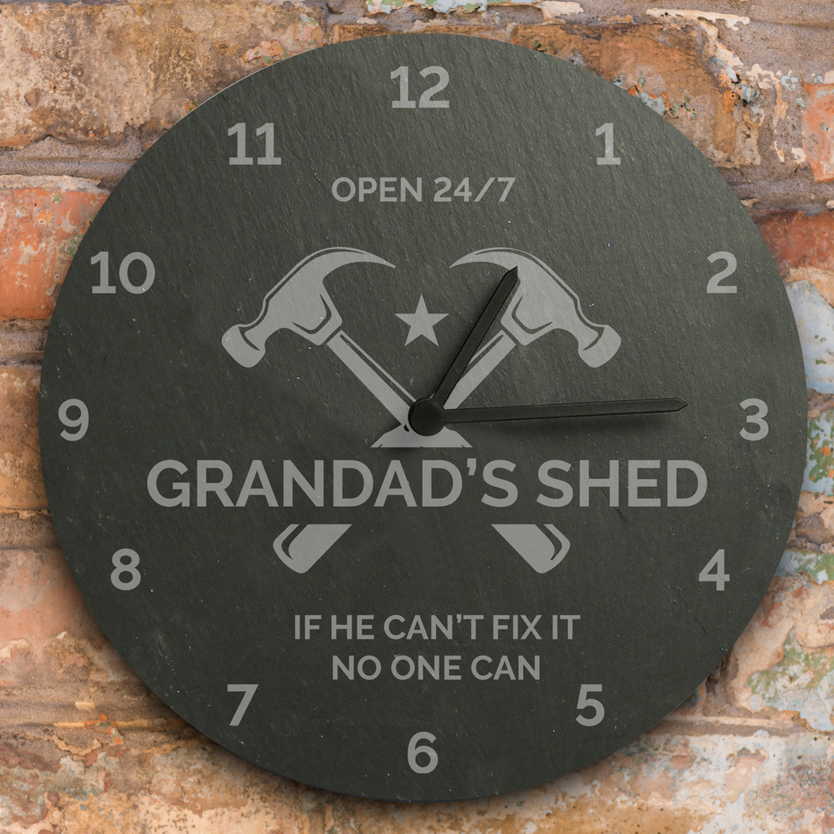 Personalised Tools Slate Clock | Custom Gift for Him