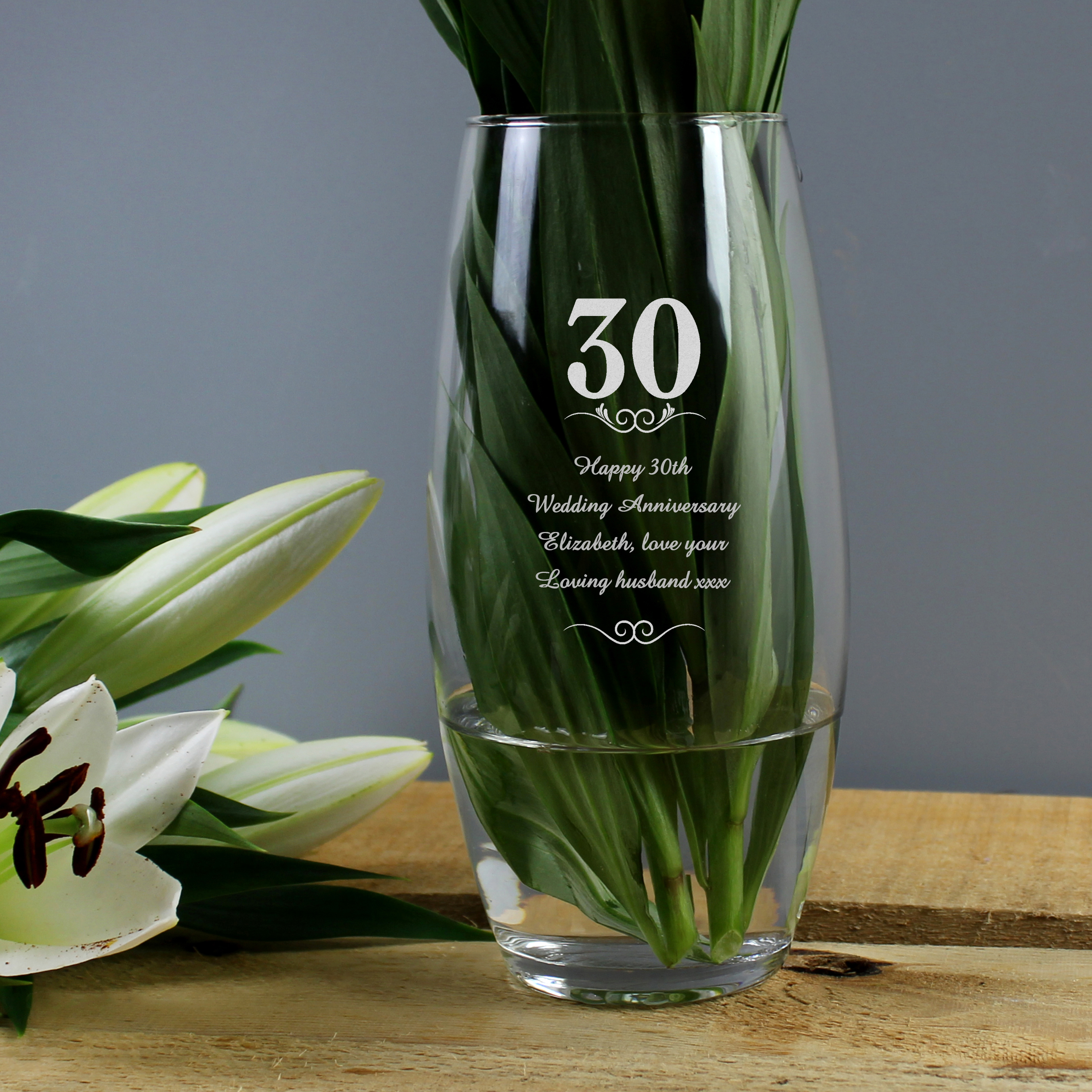 Personalised 30 Years Bullet Vase | Custom Anniversary Gift