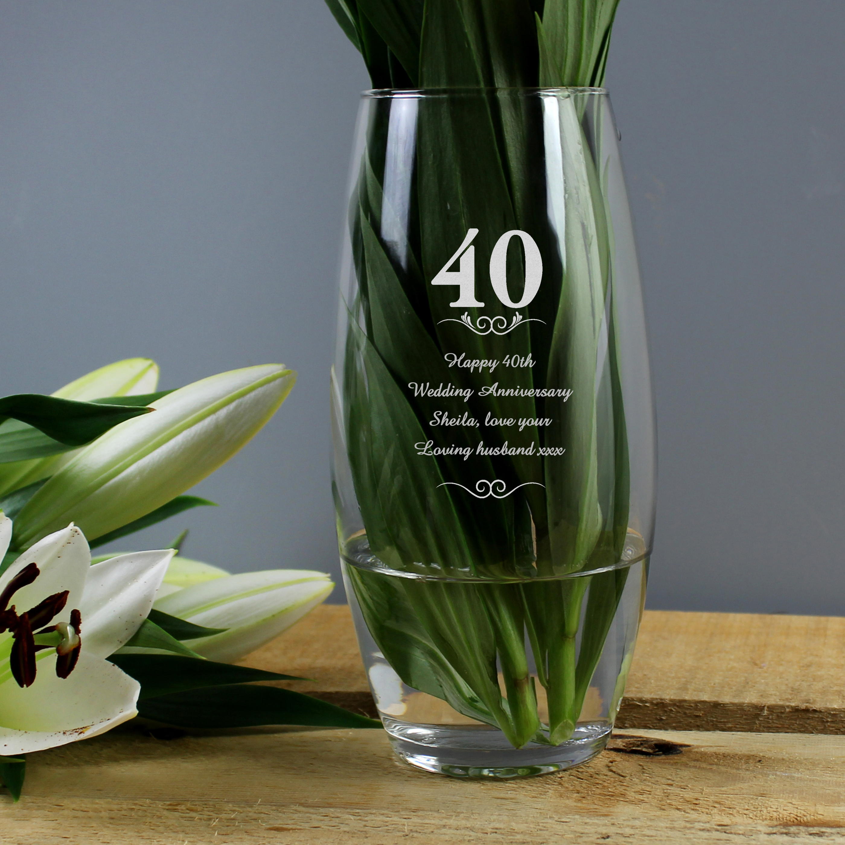 Personalised 40 Years Bullet Vase