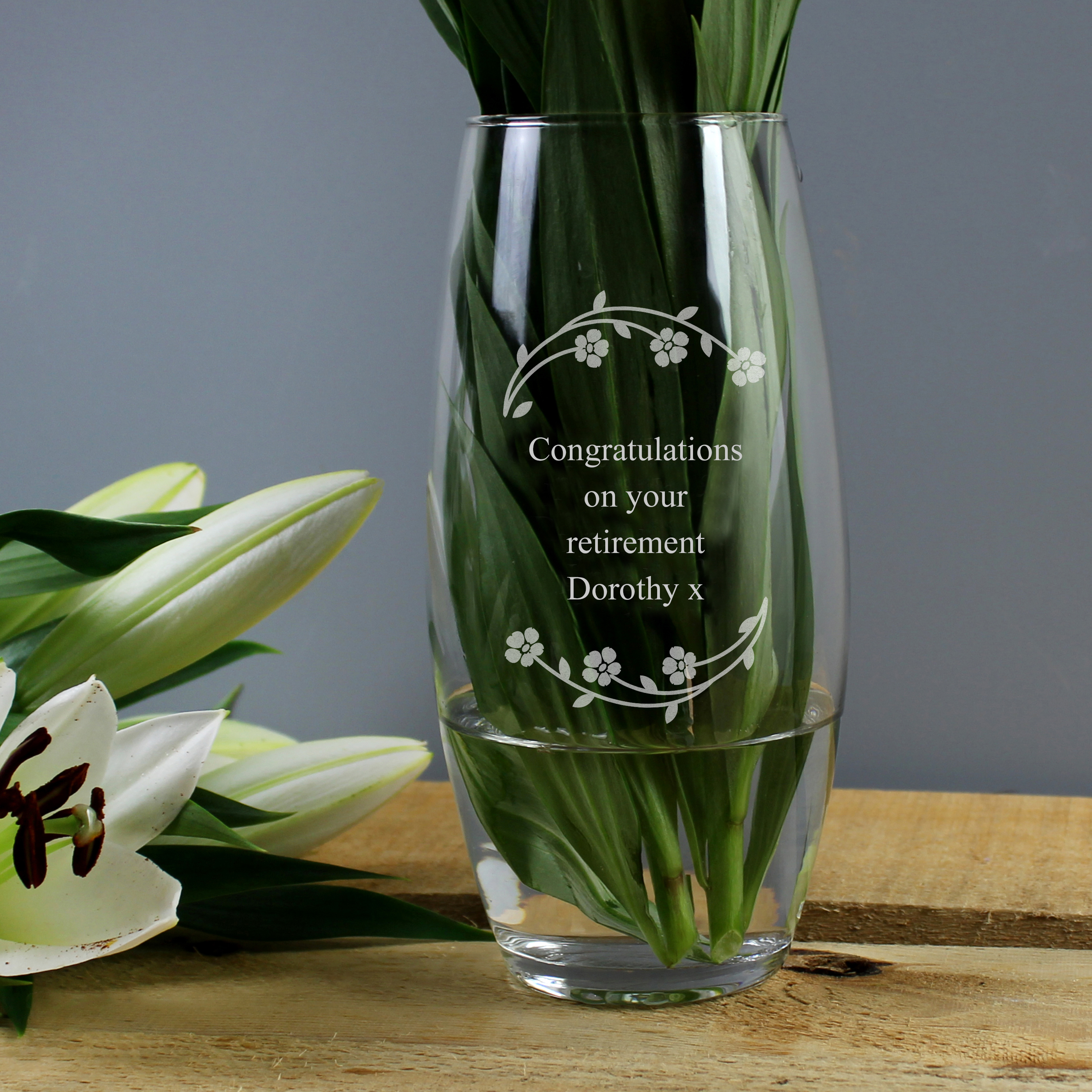 Personalised Floral Bullet Vase | Custom Flower Gift