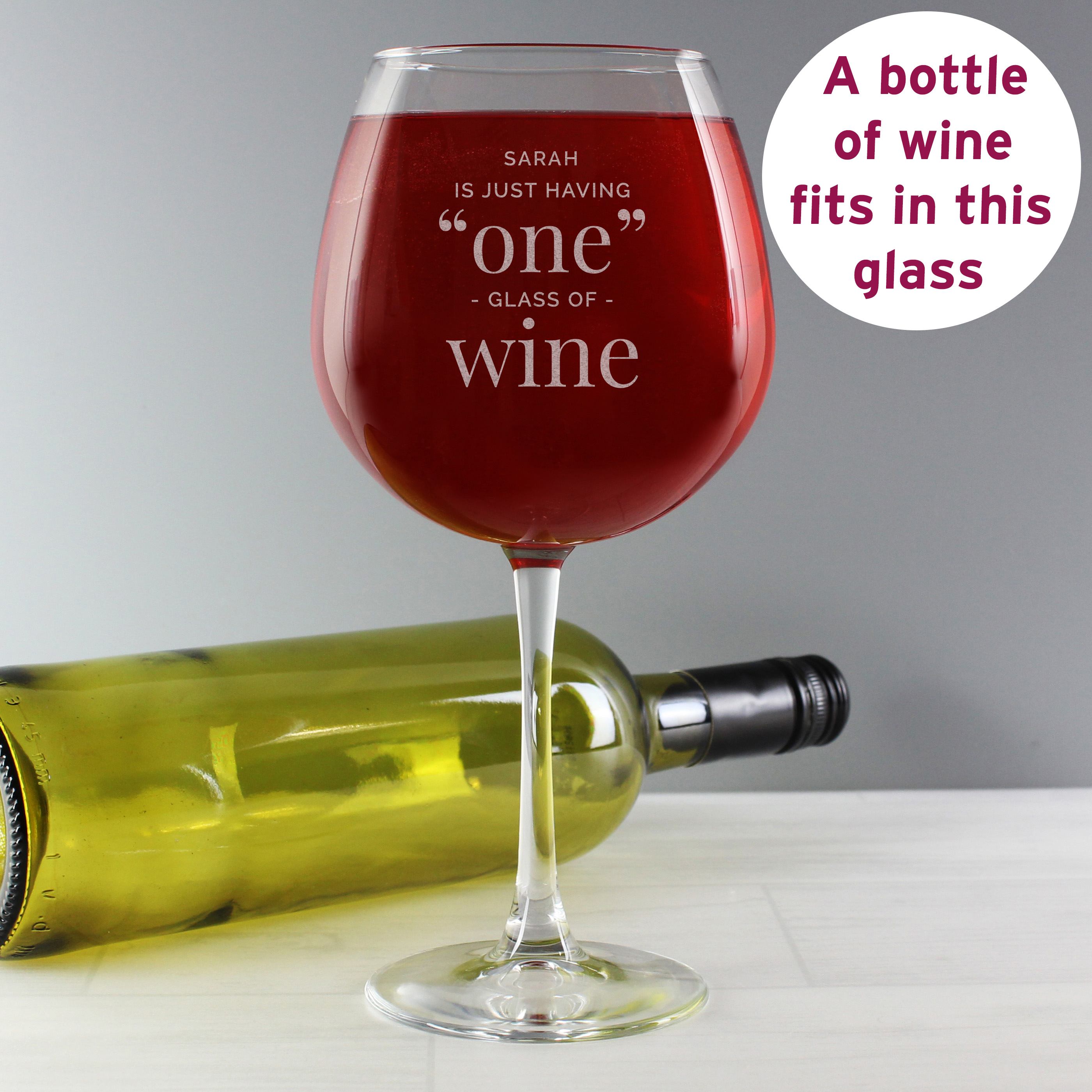 Personalised 'One Glass' Novelty Wine Glass