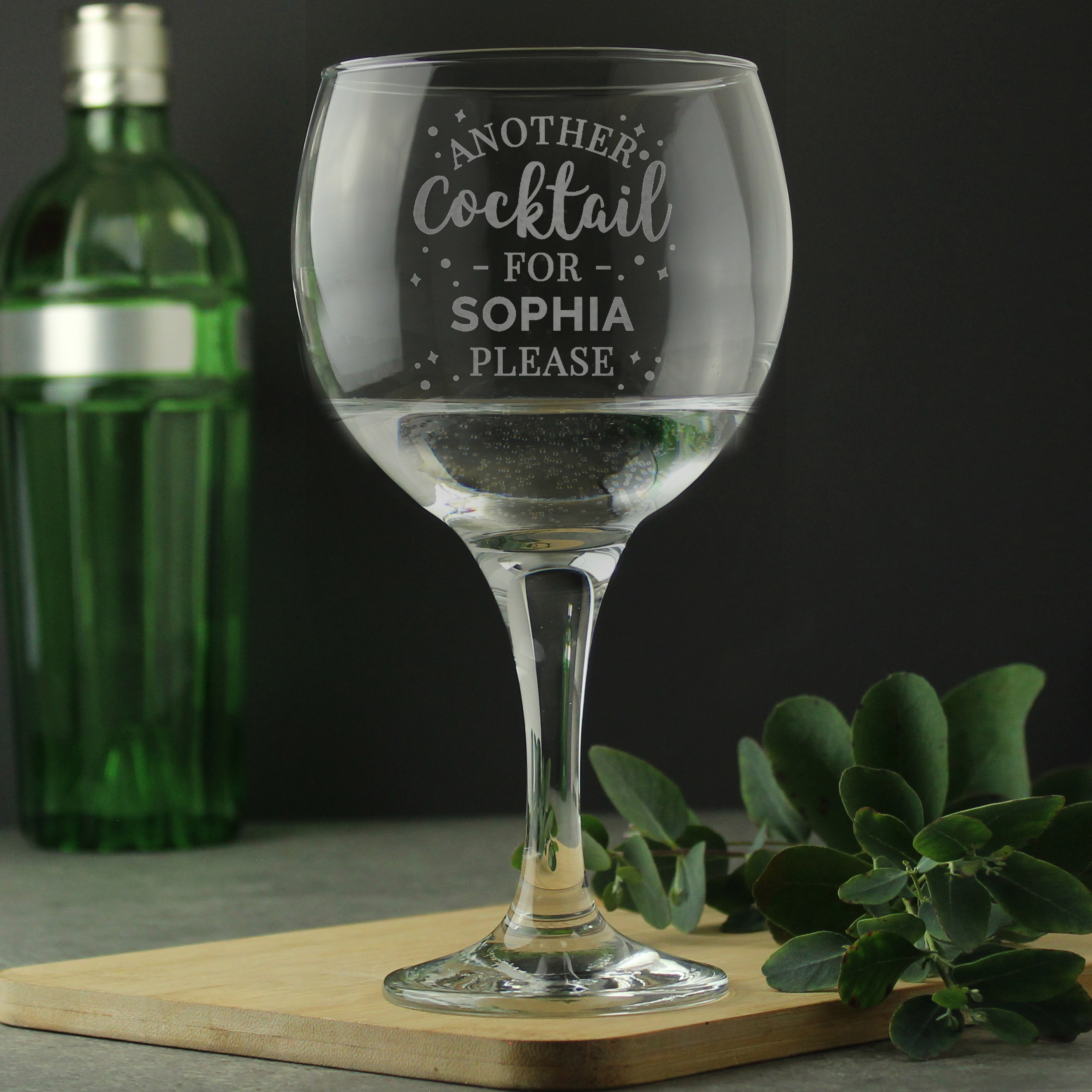 Personalised 'Another Cocktail' Balloon Glass
