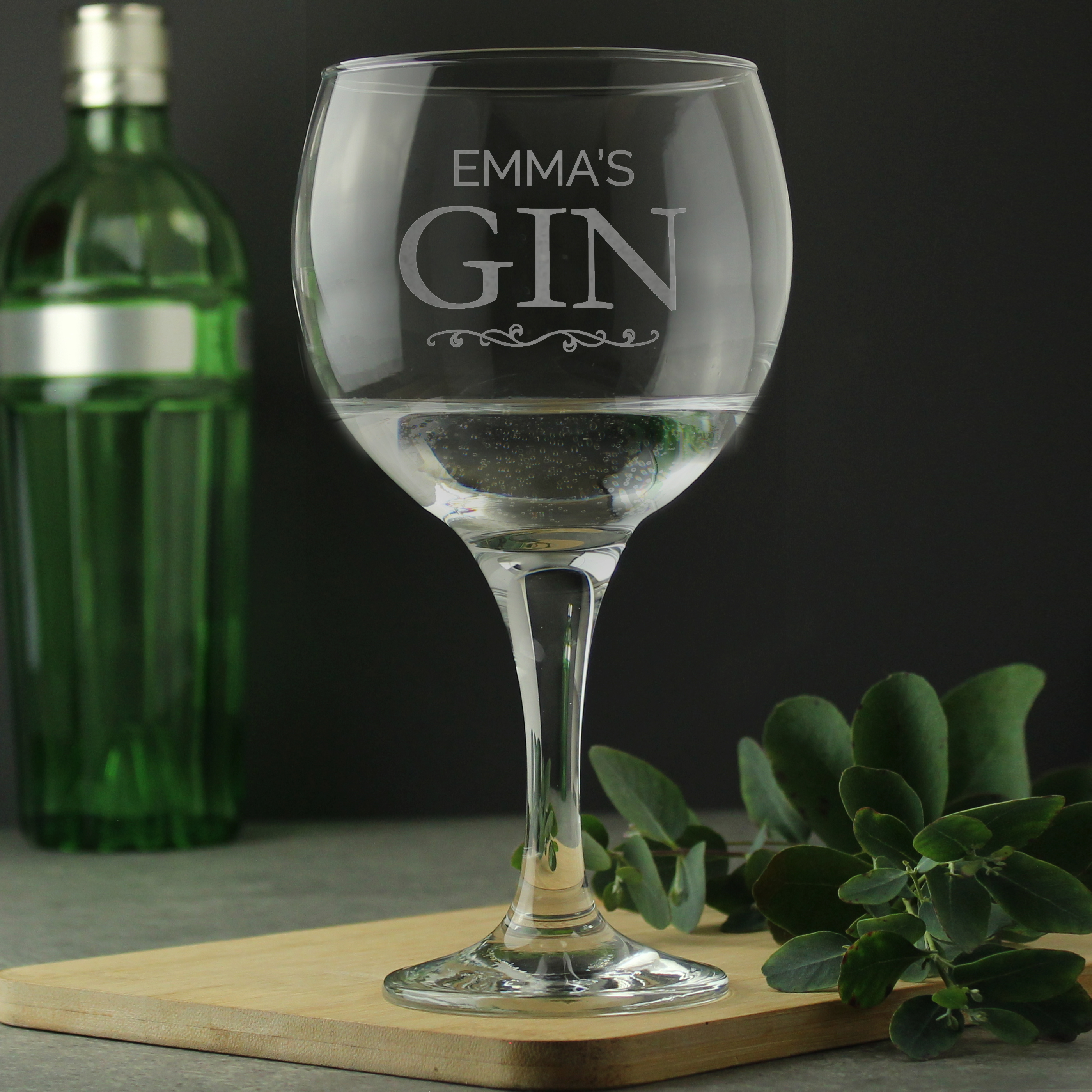Personalised Gin Balloon Glass - Engraved Gin Gift