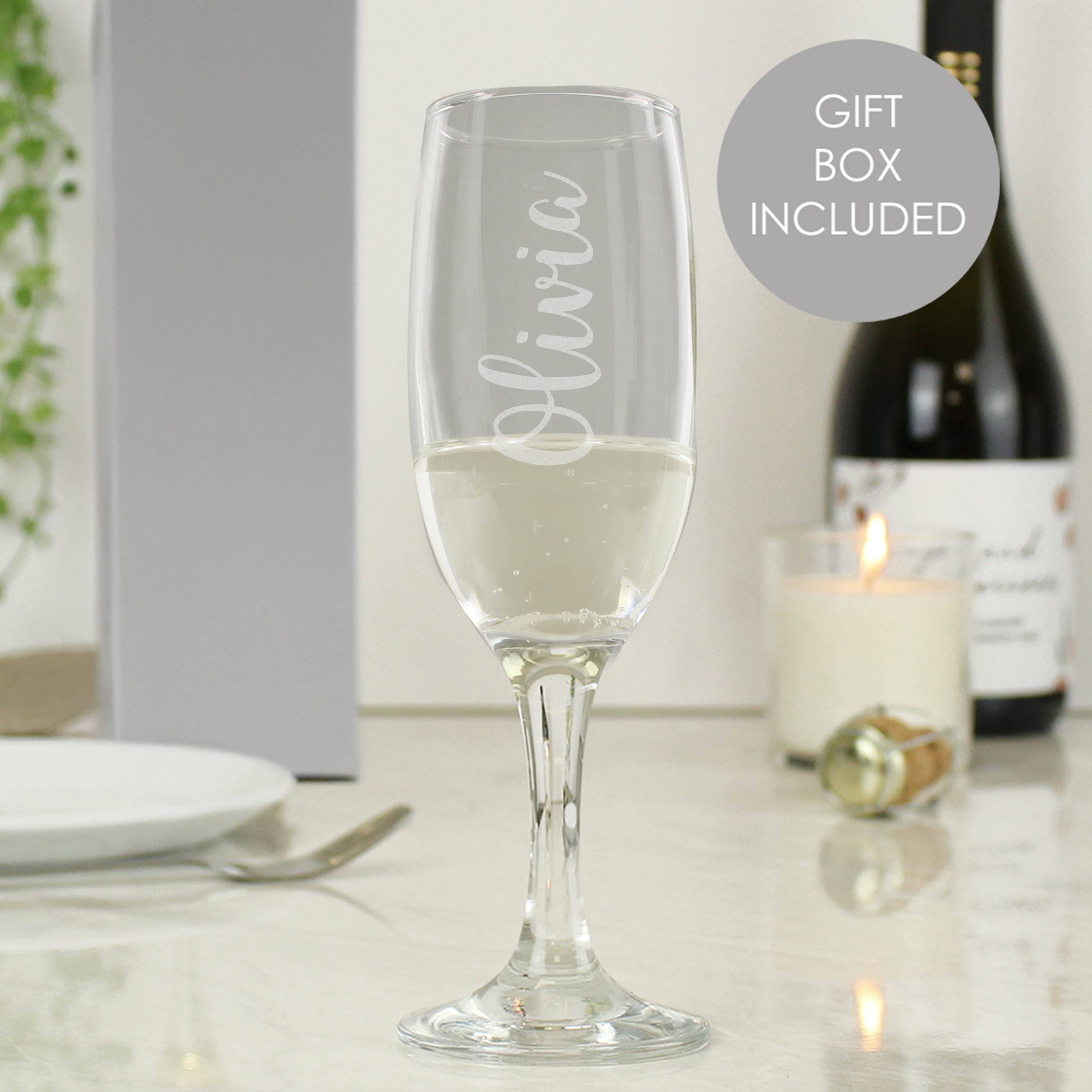 Personalised Name Engraved Prosecco Flute